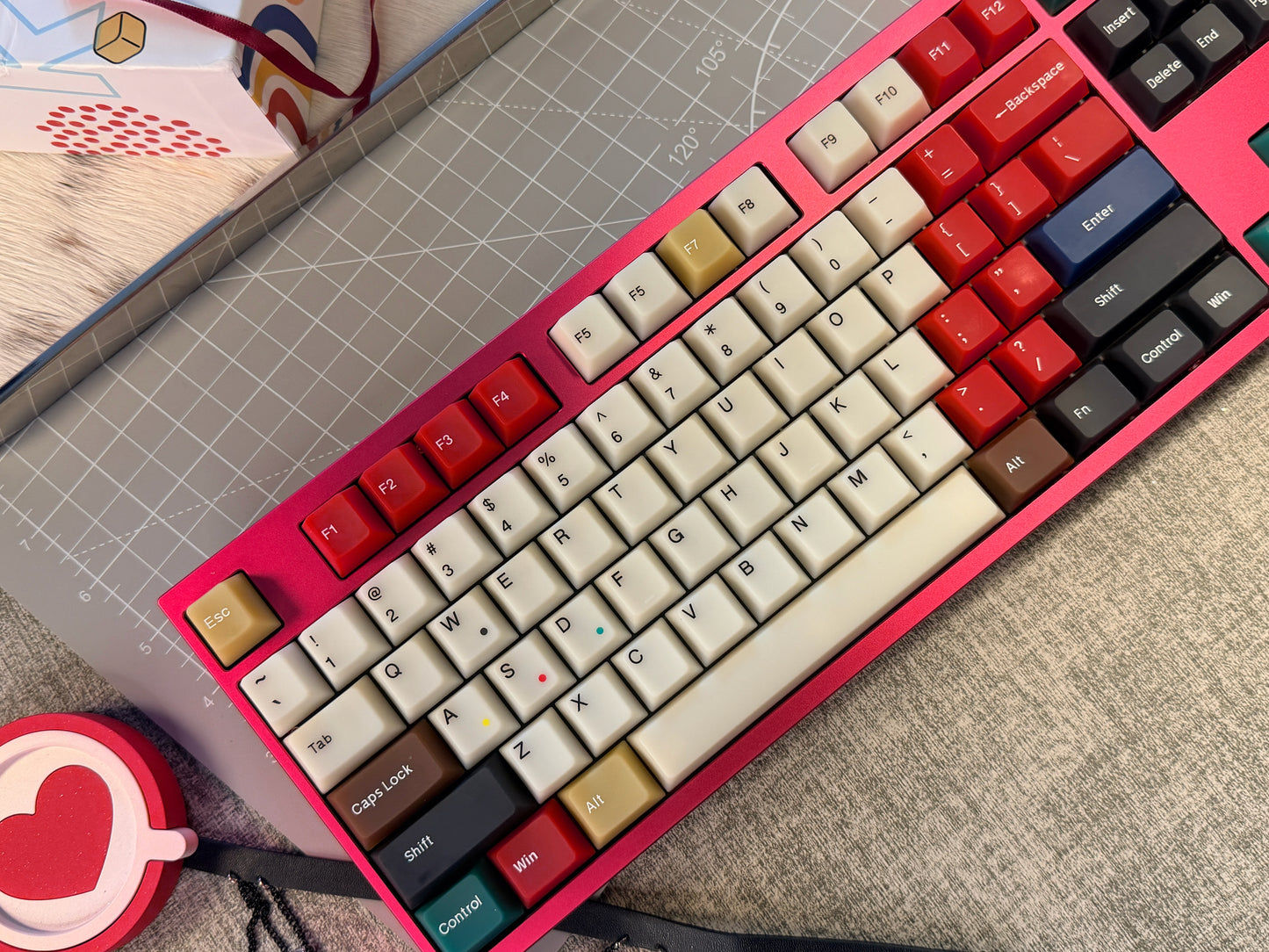 Preorder Prebuilt Aluminum Customized Mechanical Keyboard Neo80Cu Anodized Ruby Rose