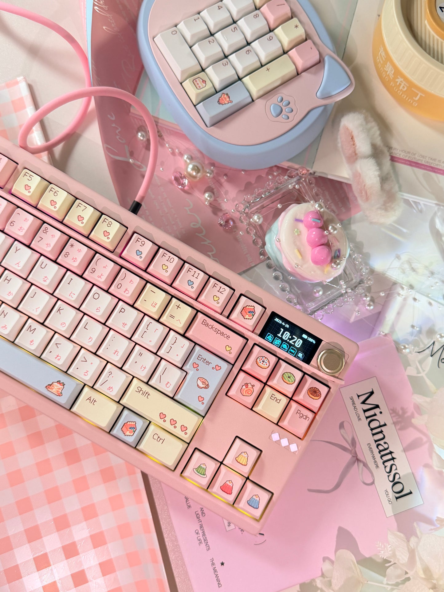 #0233 Pixel Cake Pastel Pink Keycap Set（not including keyboard）