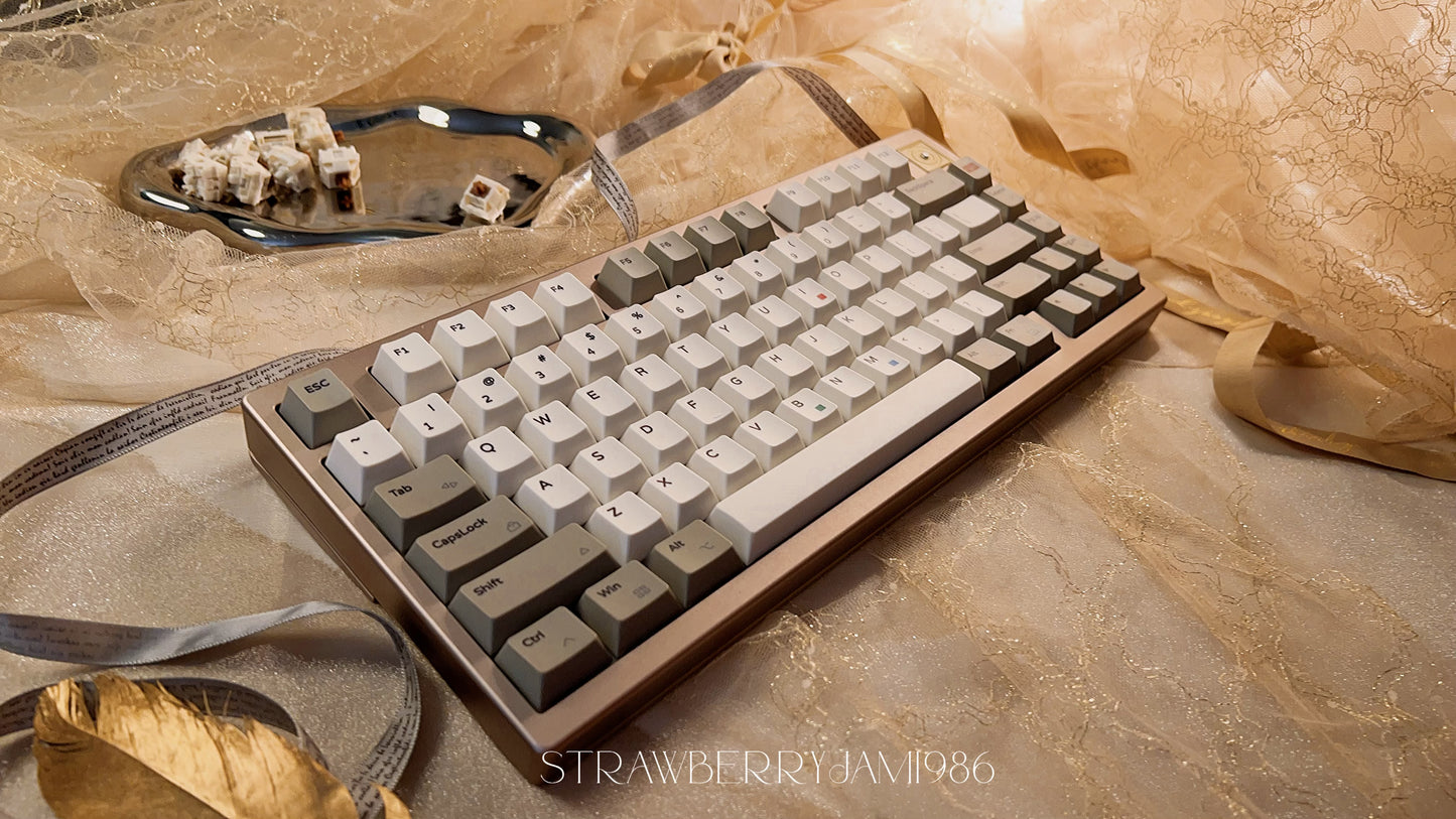 【Only 1 In-stock】Prebuilt NEO75 CU Grey Gold tri_mode Aluminum Customized Mechanical Keyboard set