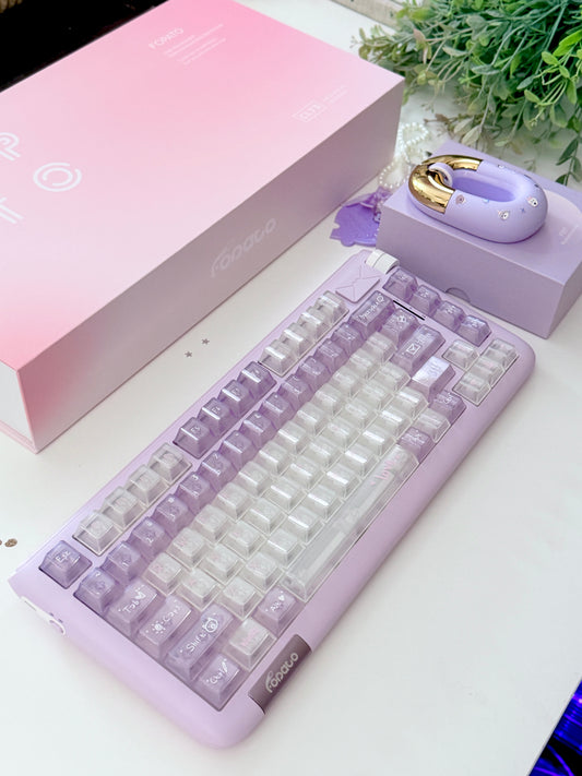 Unboxing For Clearance ONLY 1 Instock Fopato CL75 Purple premium, compact 75% layout triple-mode mechanical keyboard & mouse