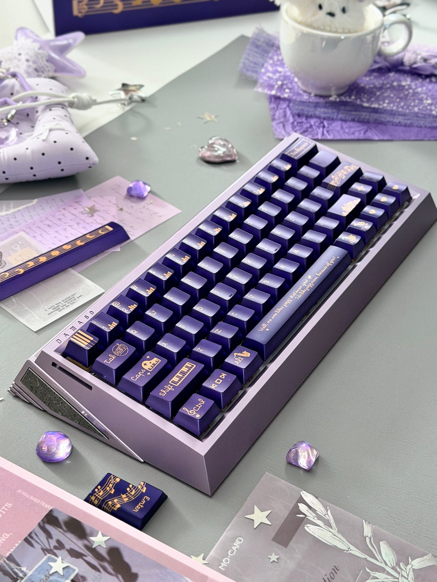 ONLY 1 Instock Prebuilt Aluminum Customized Mechanical Keyboard DAMA60 Anodized Purple Set