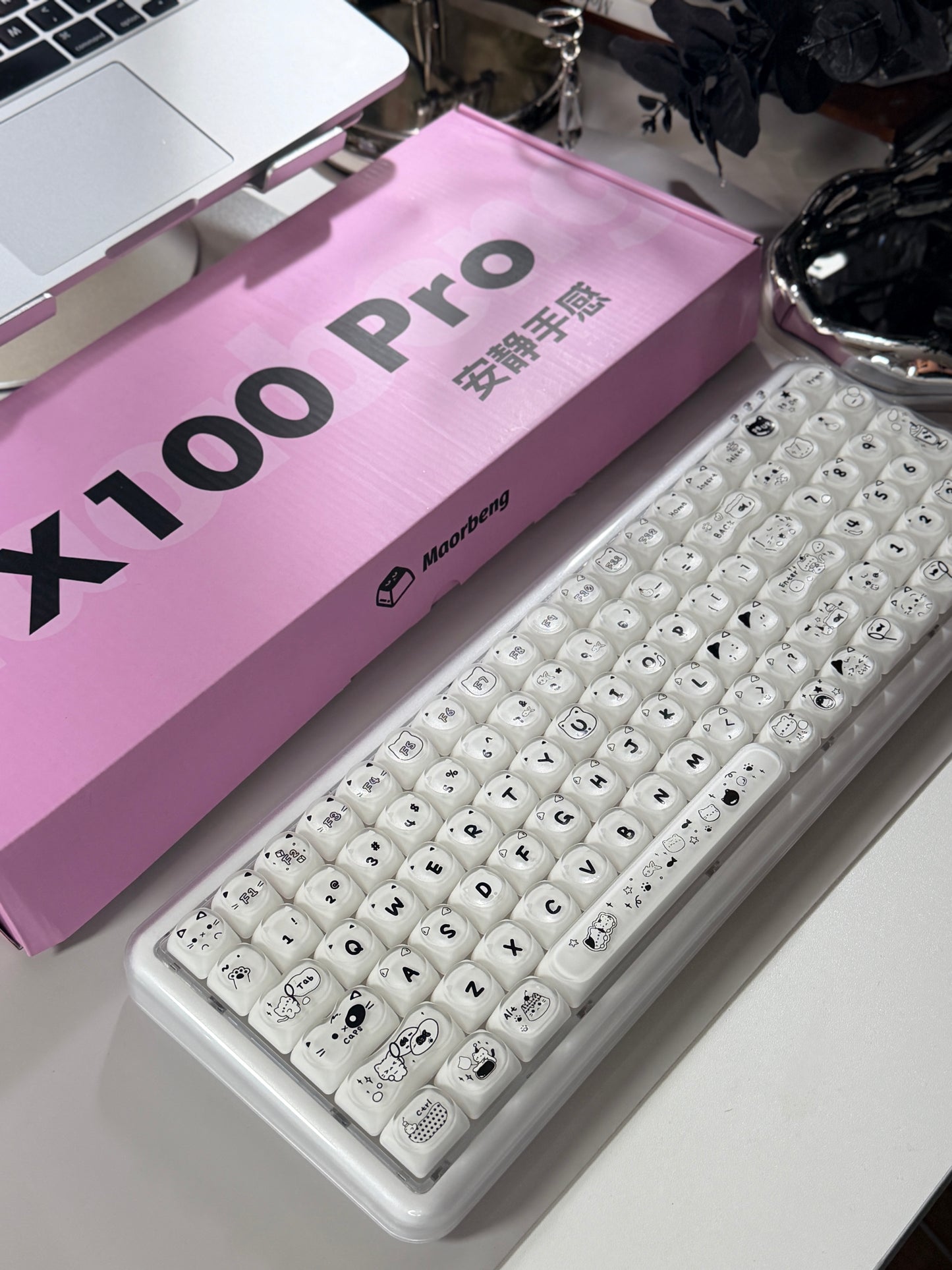 Unboxing Clearance ONLY 1 Instock MechLands X Maorbeng X100 PRO Membrane Keyboard with Number Pad RGB Backlits Wireless