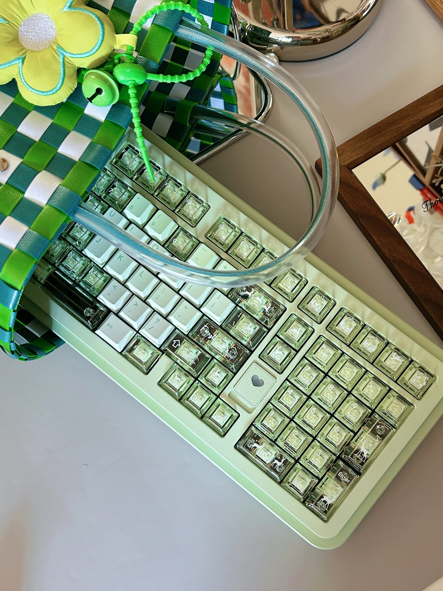 Preorder Prebuilt Aluminum Customized Mechanical Keyboard Rich98 Green Set