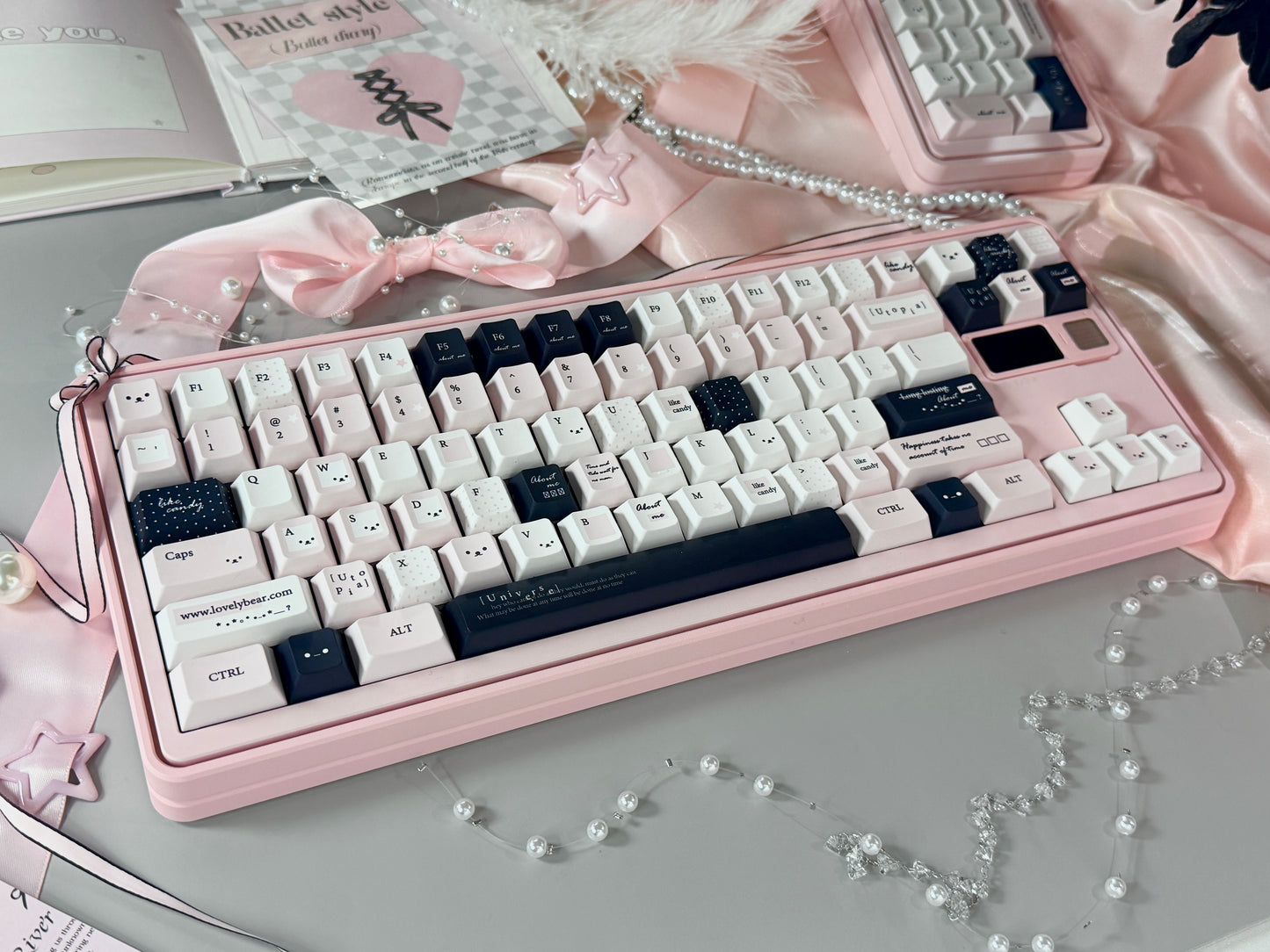 ONLY 1 INSTOCK Prebuilt Aluminum Custom Mechanical Keyboard PERCENTSTUDIO VOLT2.0 Pale Pink Set + VOLT PLUS PAD