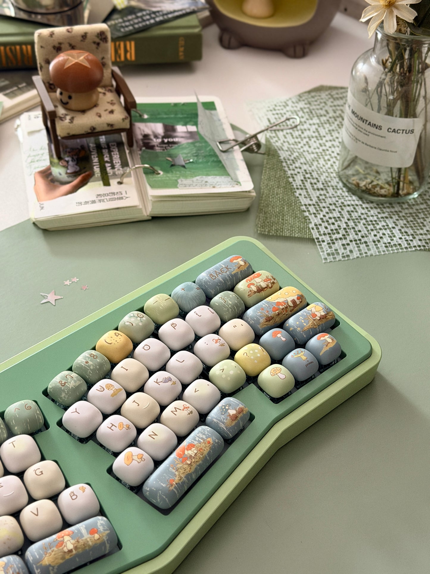 ONLY 1 Instock Prebuilt Aluminum Custom Mechanical Keyboard Green Vlice Ergonomic Set