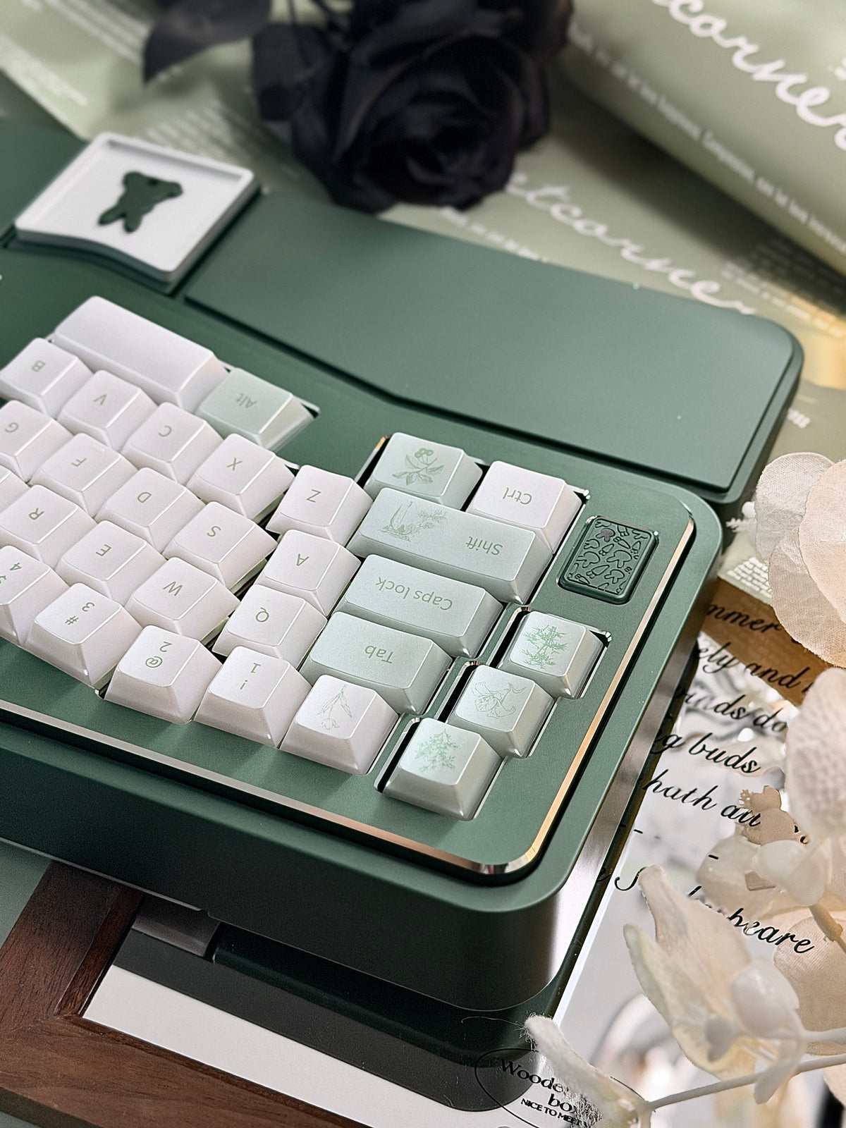 ONLY 1 Instock Prebuilt Aluminum Custom Mechanical Keyboard Vlice Anordized Green Set（free Keycaps & switches, not including number pad）