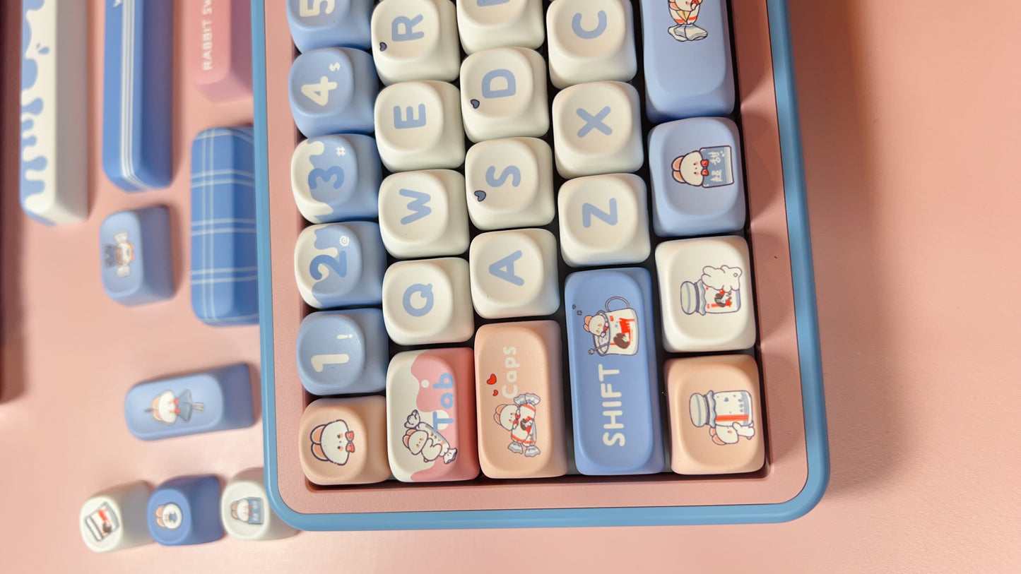 031 Bunny Candy Moa Profile Keycaps 139 Keys