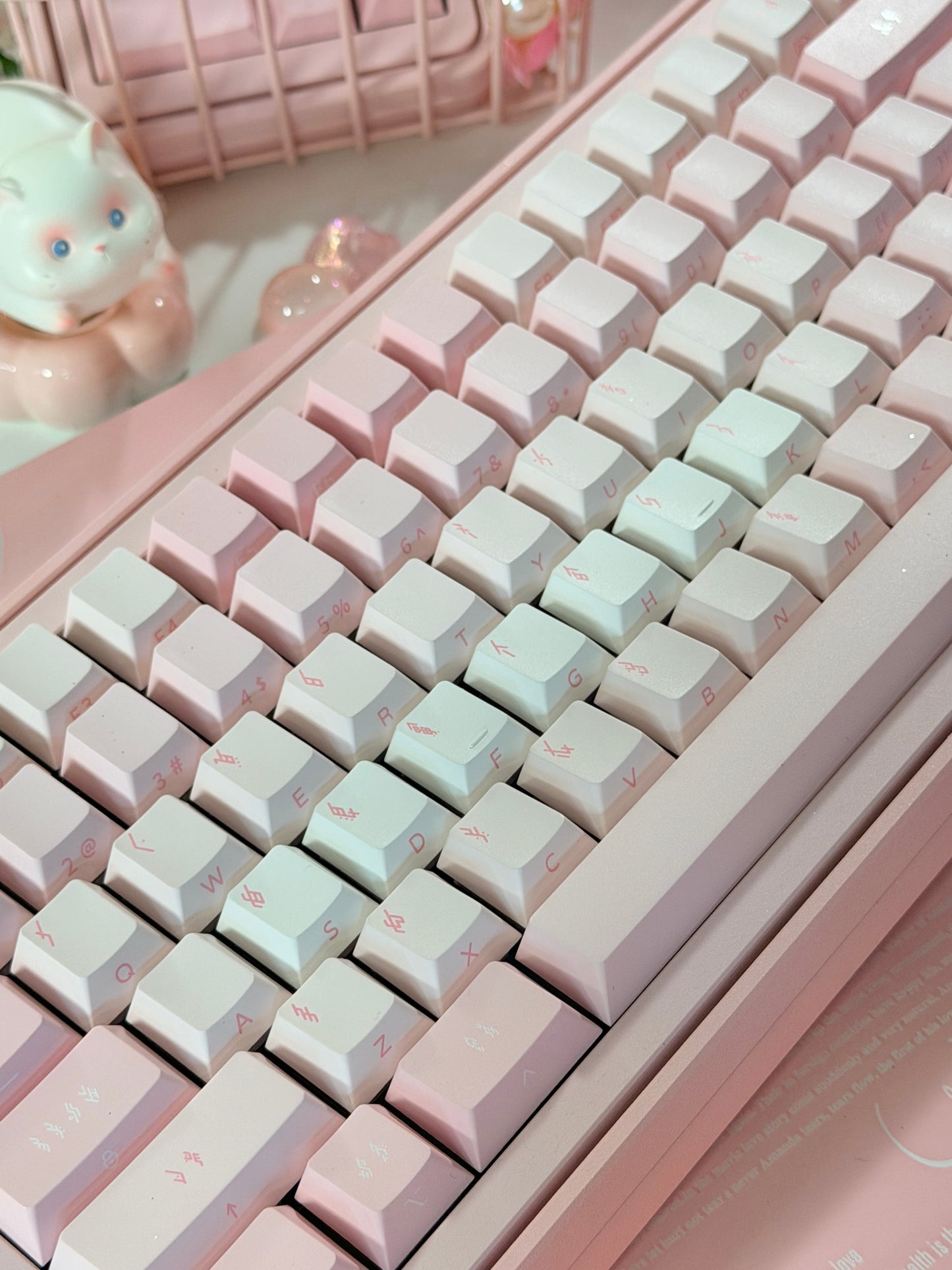 ONLY 1 Instock Prebuilt Aluminum Customized Mechanical Keyboard PERCENTSTUDIO VOLT2.0 Pale Pink Set + VOLT PLUS PAD