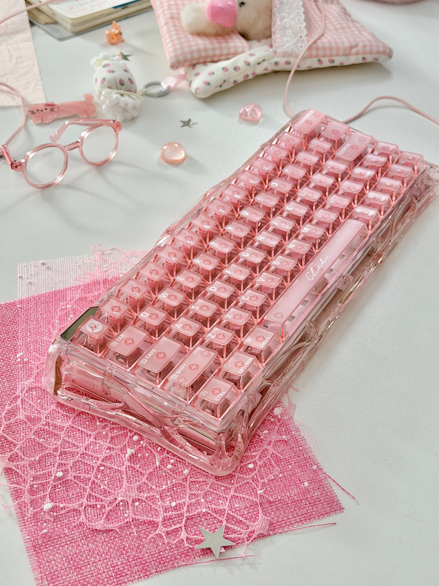 Unboxing Clearance ONLY 1 Instock GravaStar Mercury V60 Crystal Rose Magnetic Gaming Keyboard