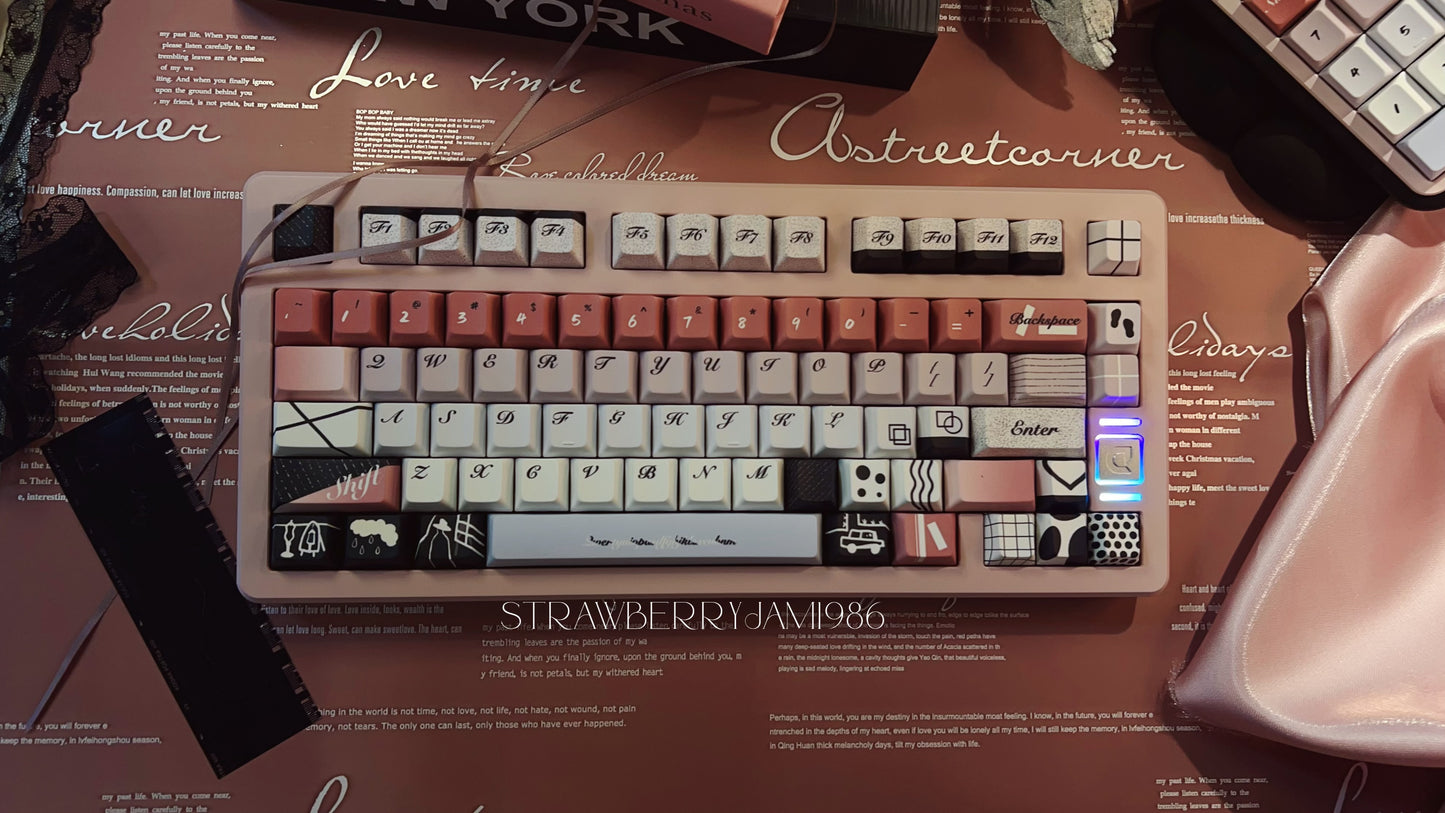 Prebuilt Rainbow75 Dusty Pink Black Aluminum Customized Mechanical Keyboard