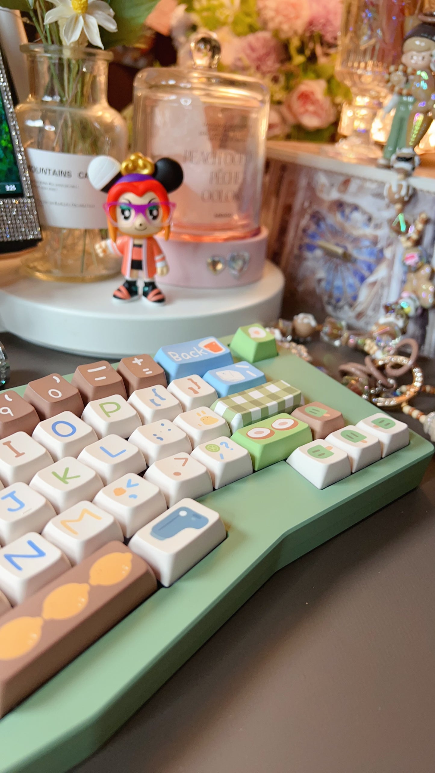 Preorder Prebuild Pastel Green Ergonomic Aluminum Customized Mechanical Keyboard DimiAlice