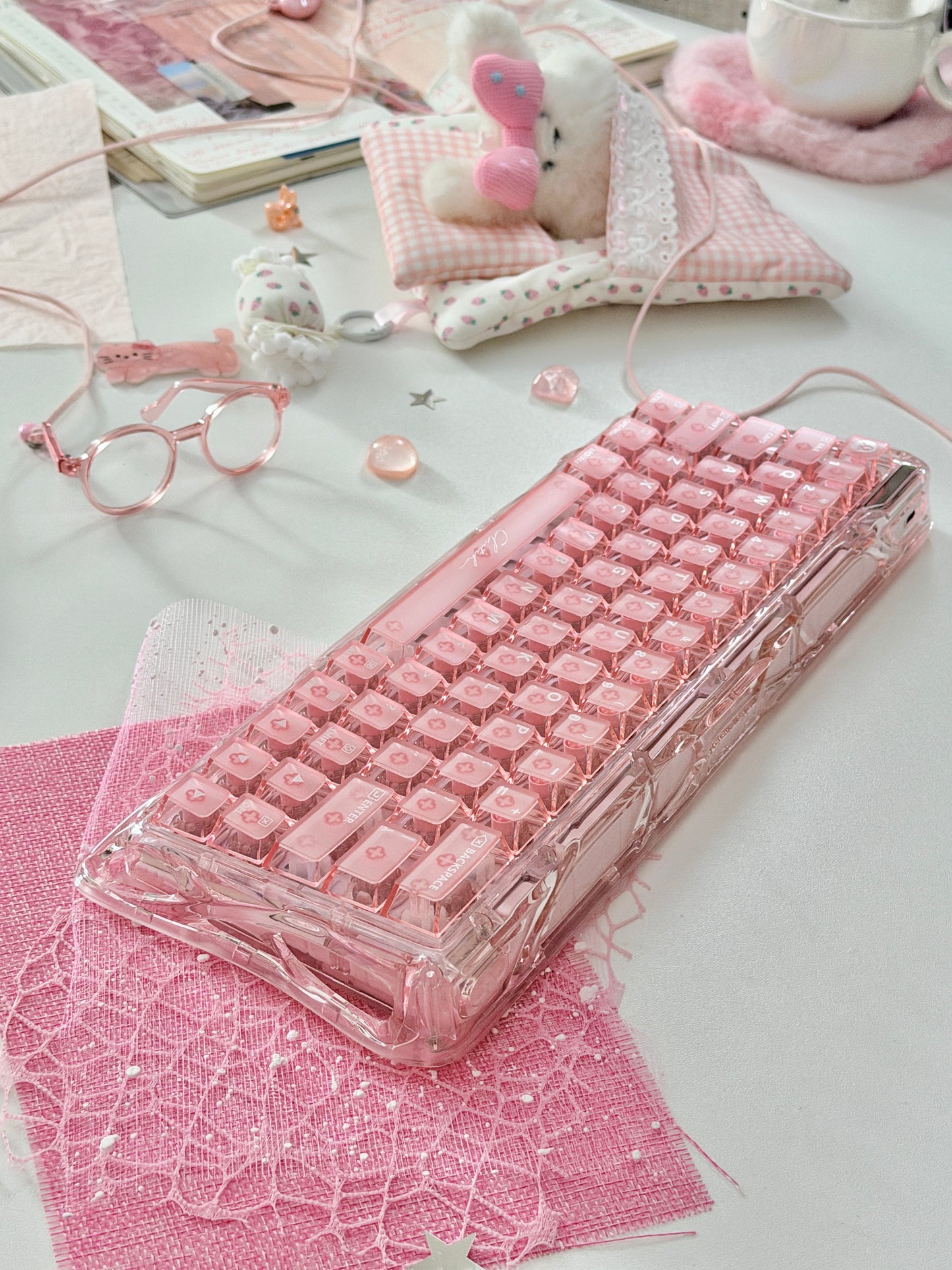 Unboxing Clearance ONLY 1 Instock GravaStar Mercury V60 Crystal Rose Magnetic Gaming Keyboard