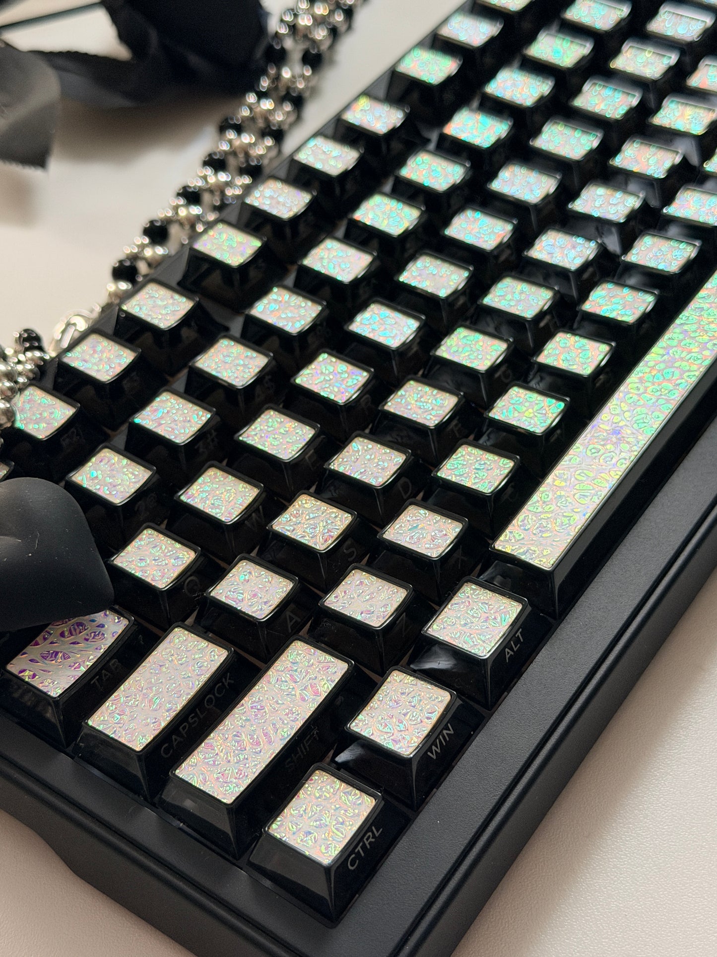 Unboxing Clearance ONLY 1 Instock Prebuilt Aluminum Custom Mechanical Keyboard Feker K75(Vter K75)Black Set ➕ Coated Lacquer White-Mixed Keycaps