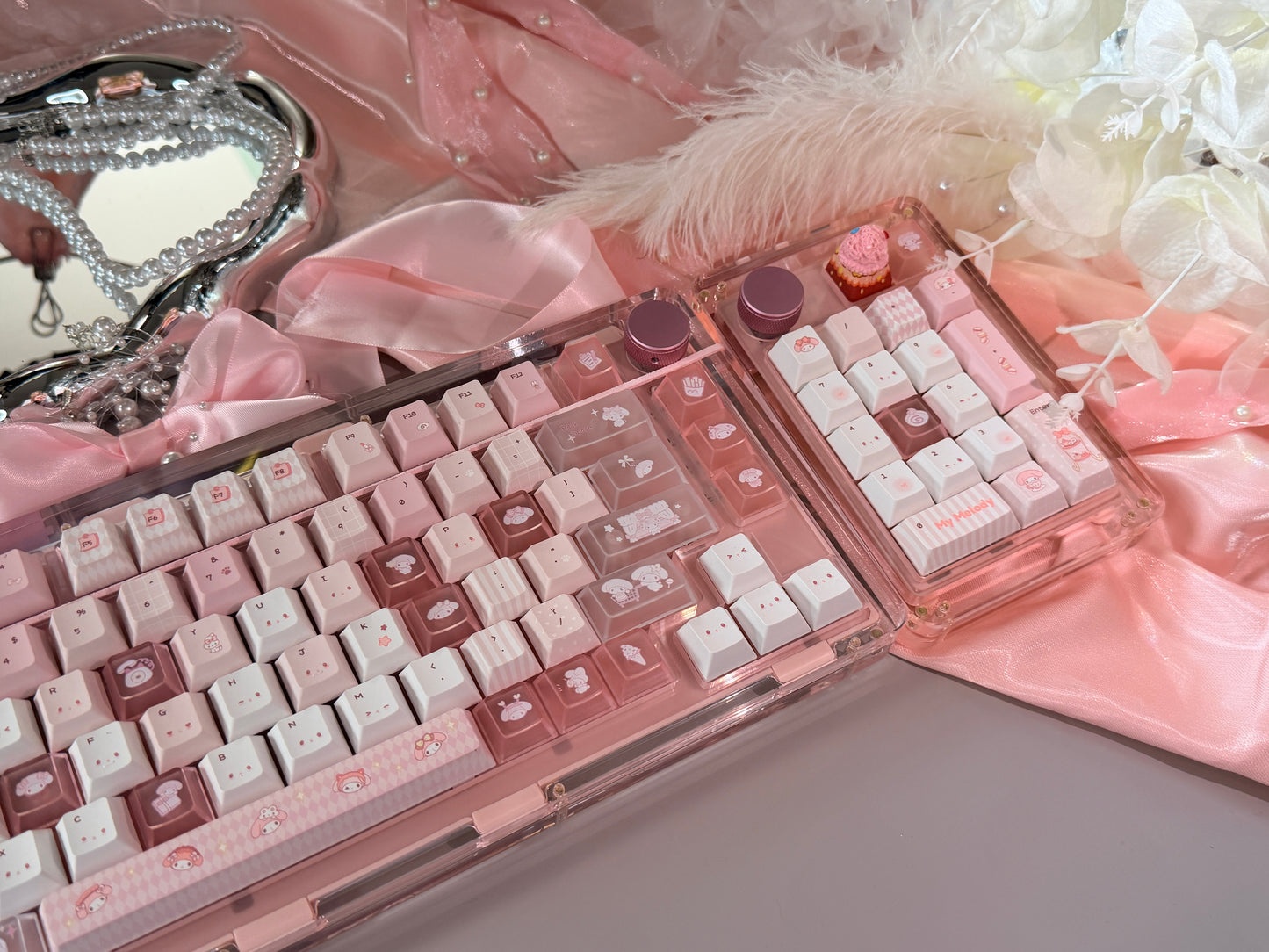 Unboxing Sample For Sales ONLY 1 Instock Pink KiiBOOM Phantom81V2 Mechanical Custom Keyboard ➕ Number PAD（including artisan keys）