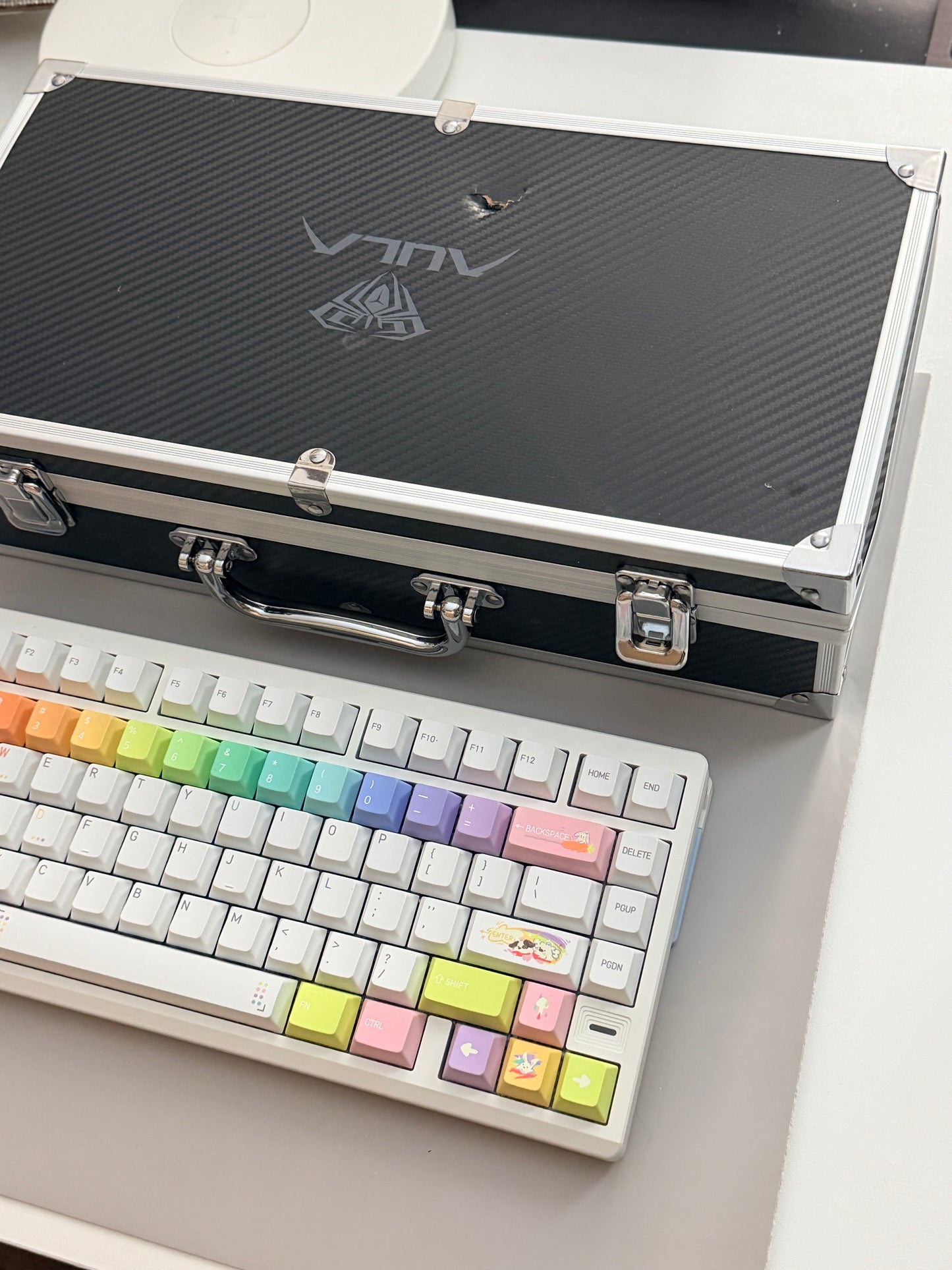 Unboxing Clearance ONLY 1 Instock AULA AG75 Wired Aluminum Keyboard – Shock-Dampening Cloud Rock White(Pro)