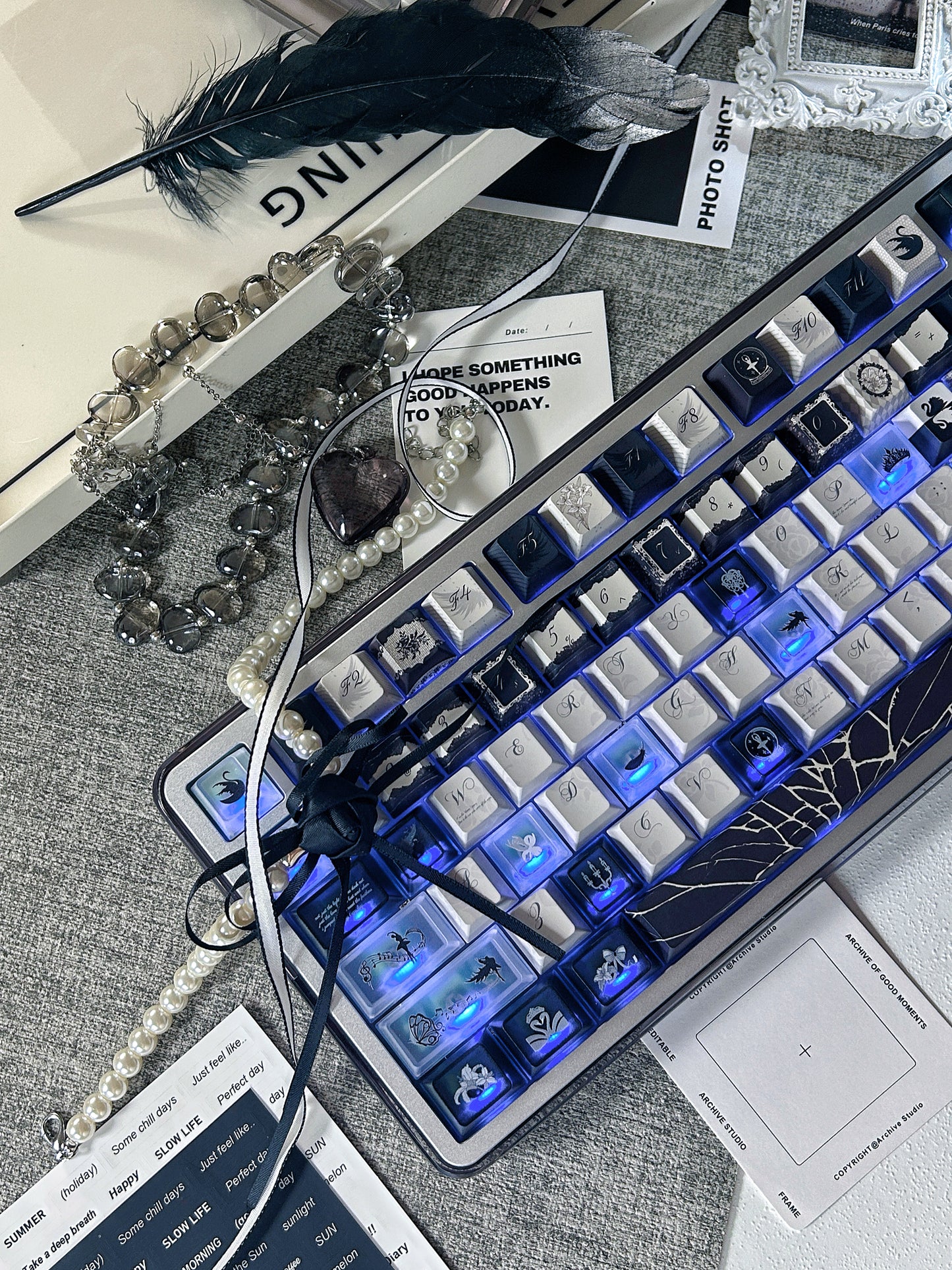 #0229 Dance of Ashes Black White Grey Keycap Designed By Miller