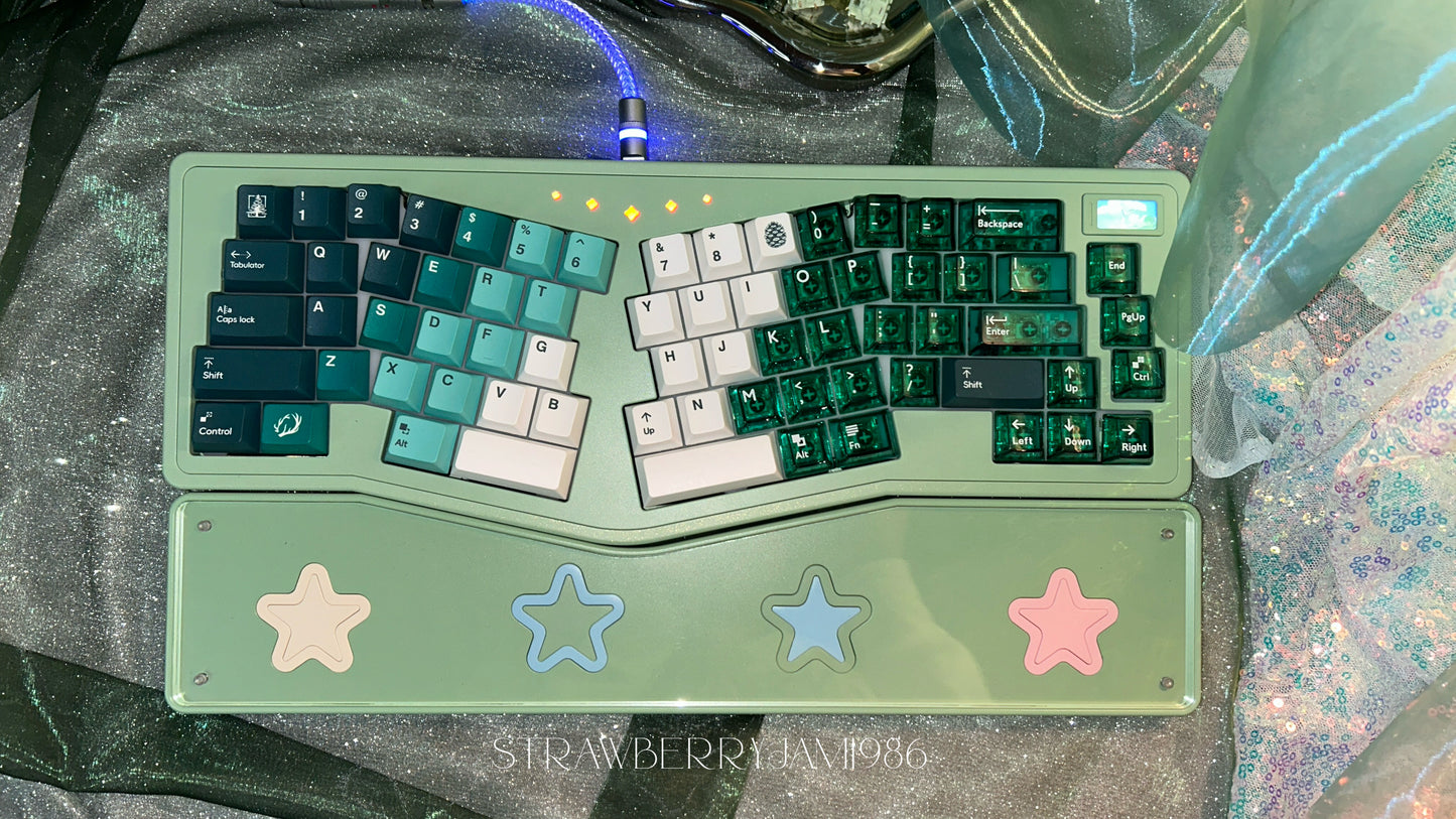 [ONLY 1 Instock] Prebuilt StarAlice Aluminum Customized Mechanical Keyboard & Wristrest Set