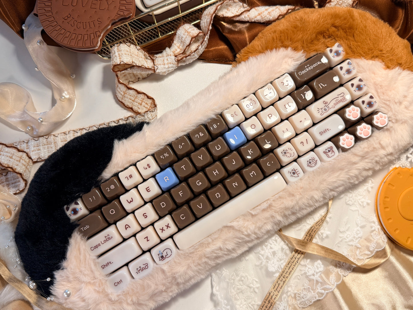 ONLY 1 Instock Prebuilt Aluminum Customized Mechanical Keyboard Petbrick65 CatSet
