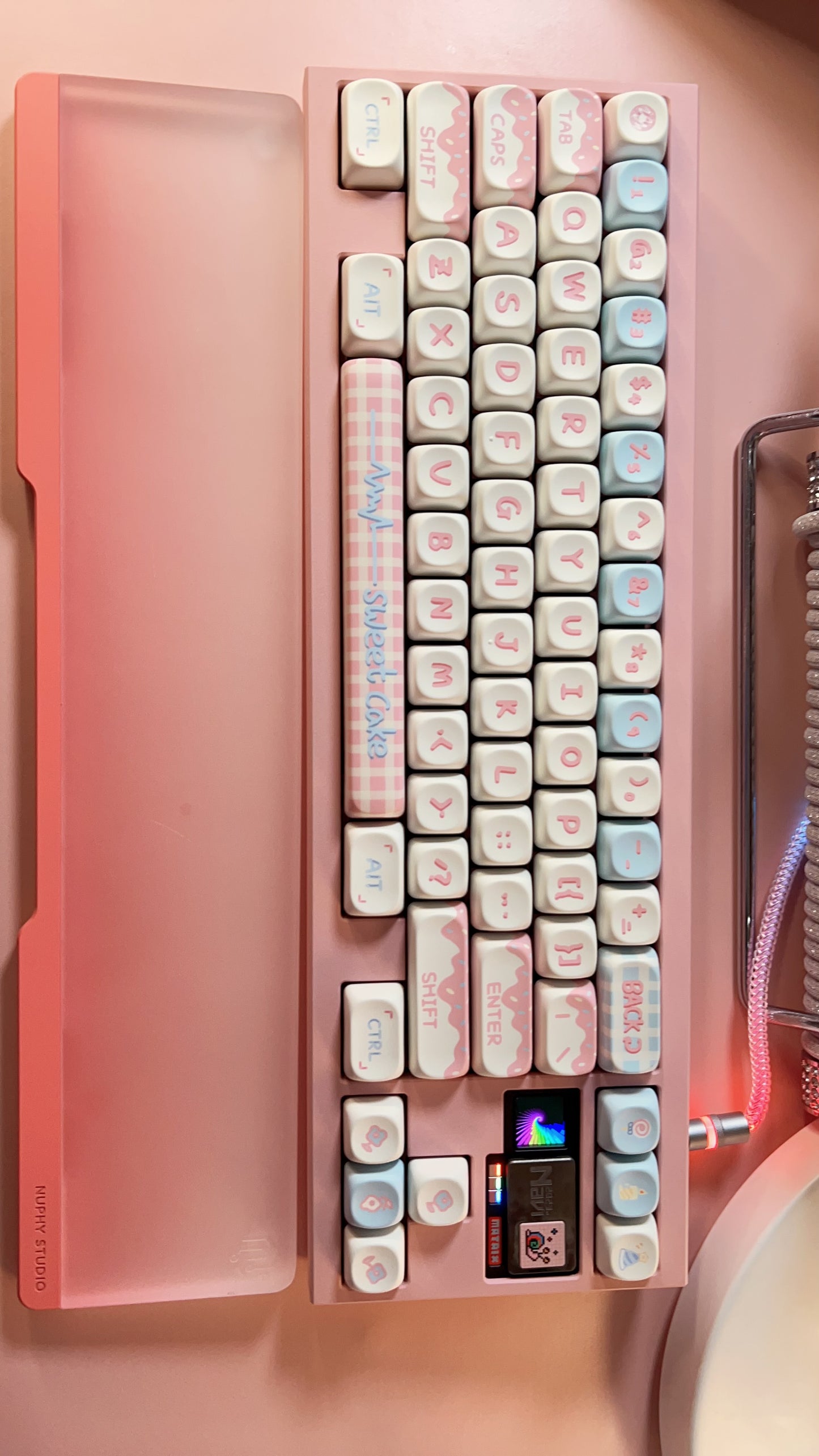 「Fully Assembled」Matrix Navi70 Pink Pastel Blue Cake Cute Customized Keyboard