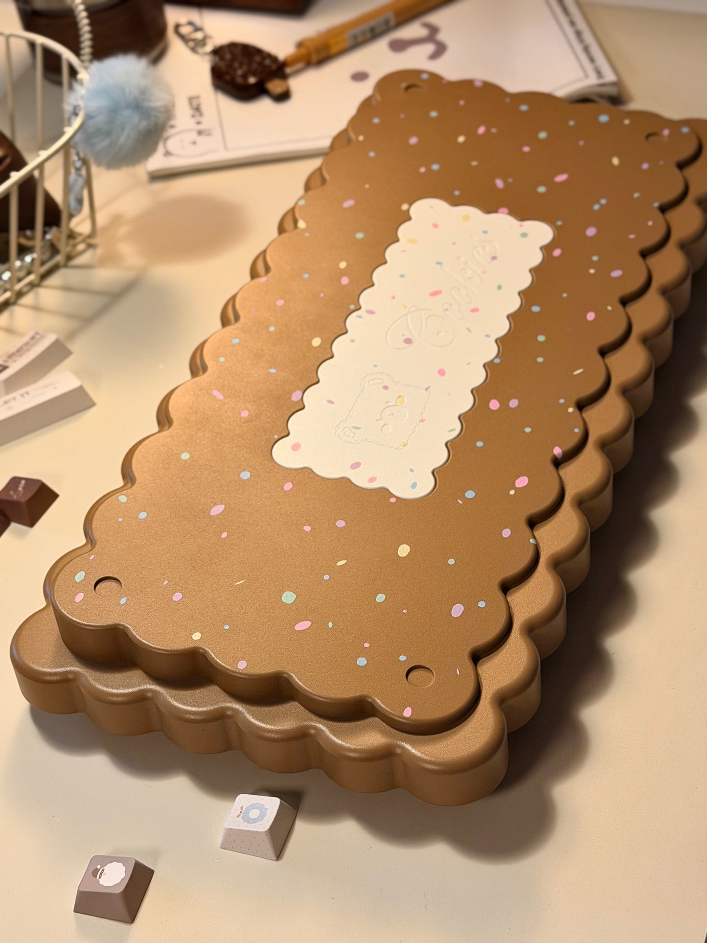 ONLY 1 Instock Prebuilt Aluminum Customized Mechanical Keyboard Cookies75 Brown Sugar Set
