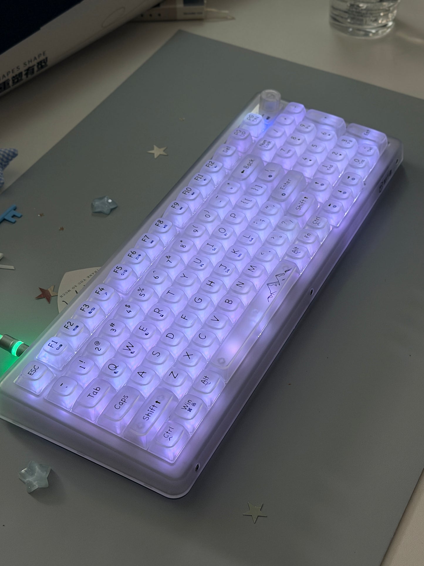 EWEADN V99 Wireless Transparent Mechanical Gaming Keyboard with RGB Backlight