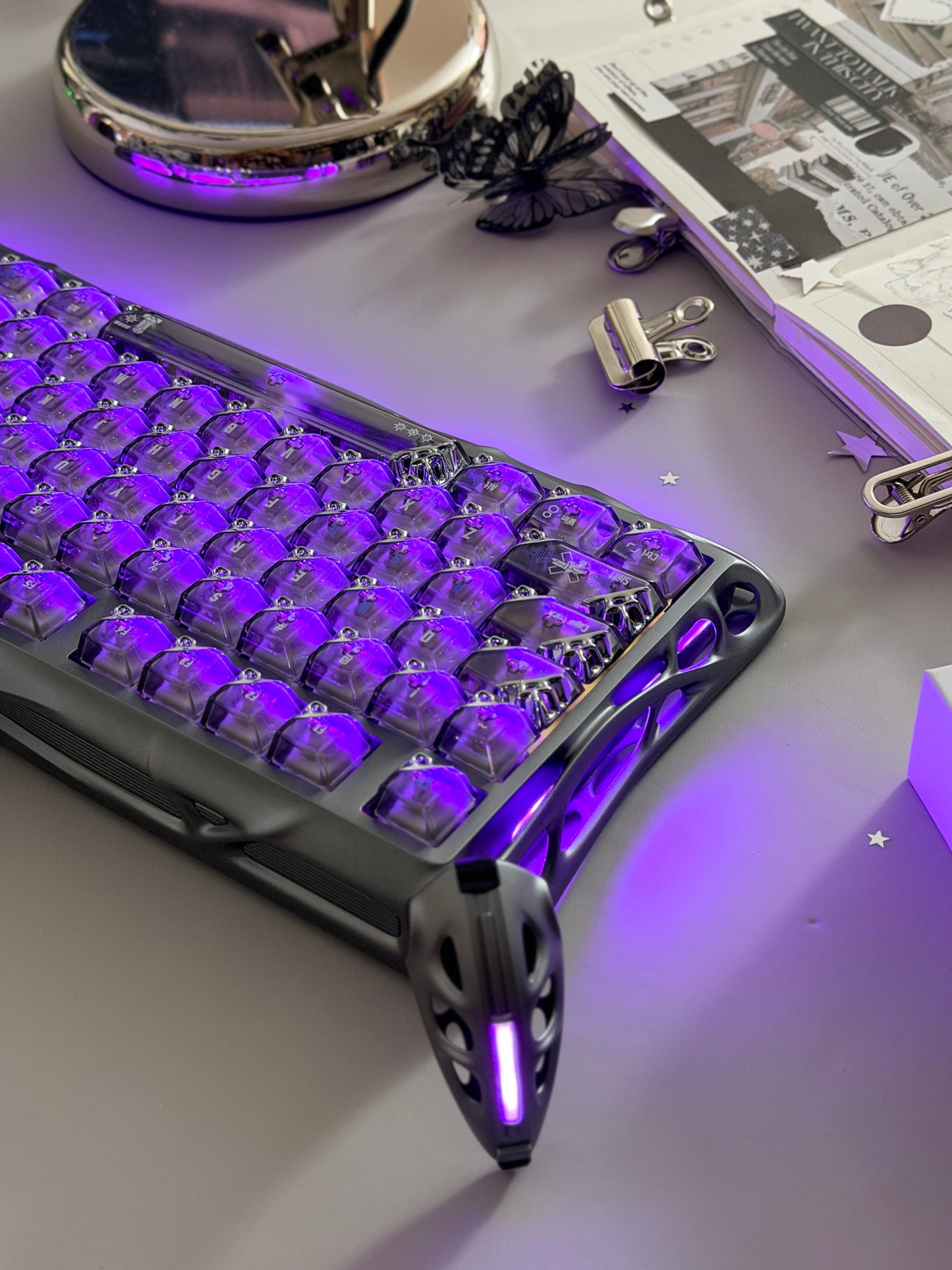 Unboxing Clearance ONLY 1 GravaStar Mercury K1 Pro - Interstellar Silver Mechanical Keyboard  & QUANTUM HONEYCOMB KEYCAPS