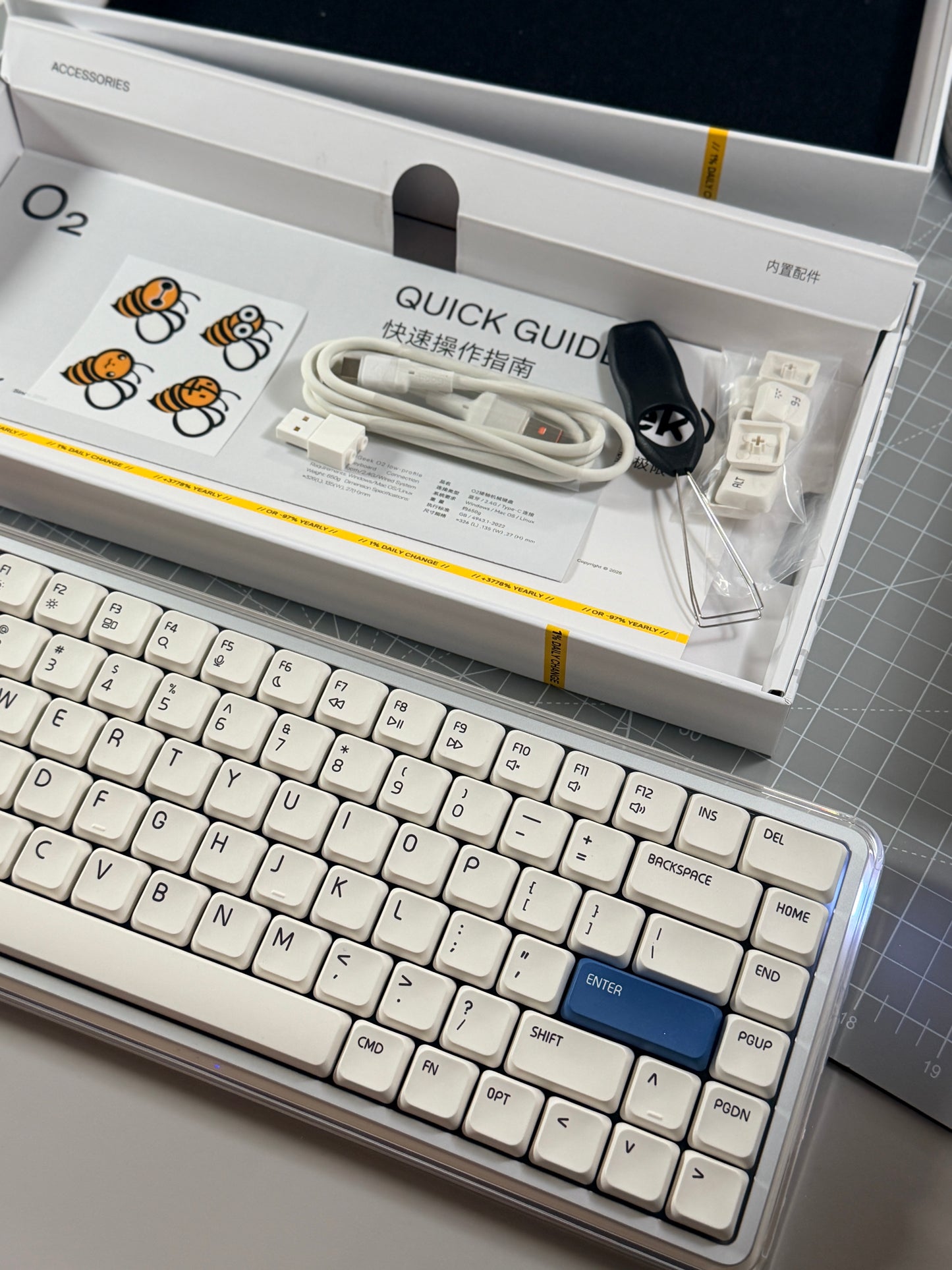 Unboxing Clearance ONLY 1 Instock MelGeek O2 Quiet Wireless Keyboard Low-Profile