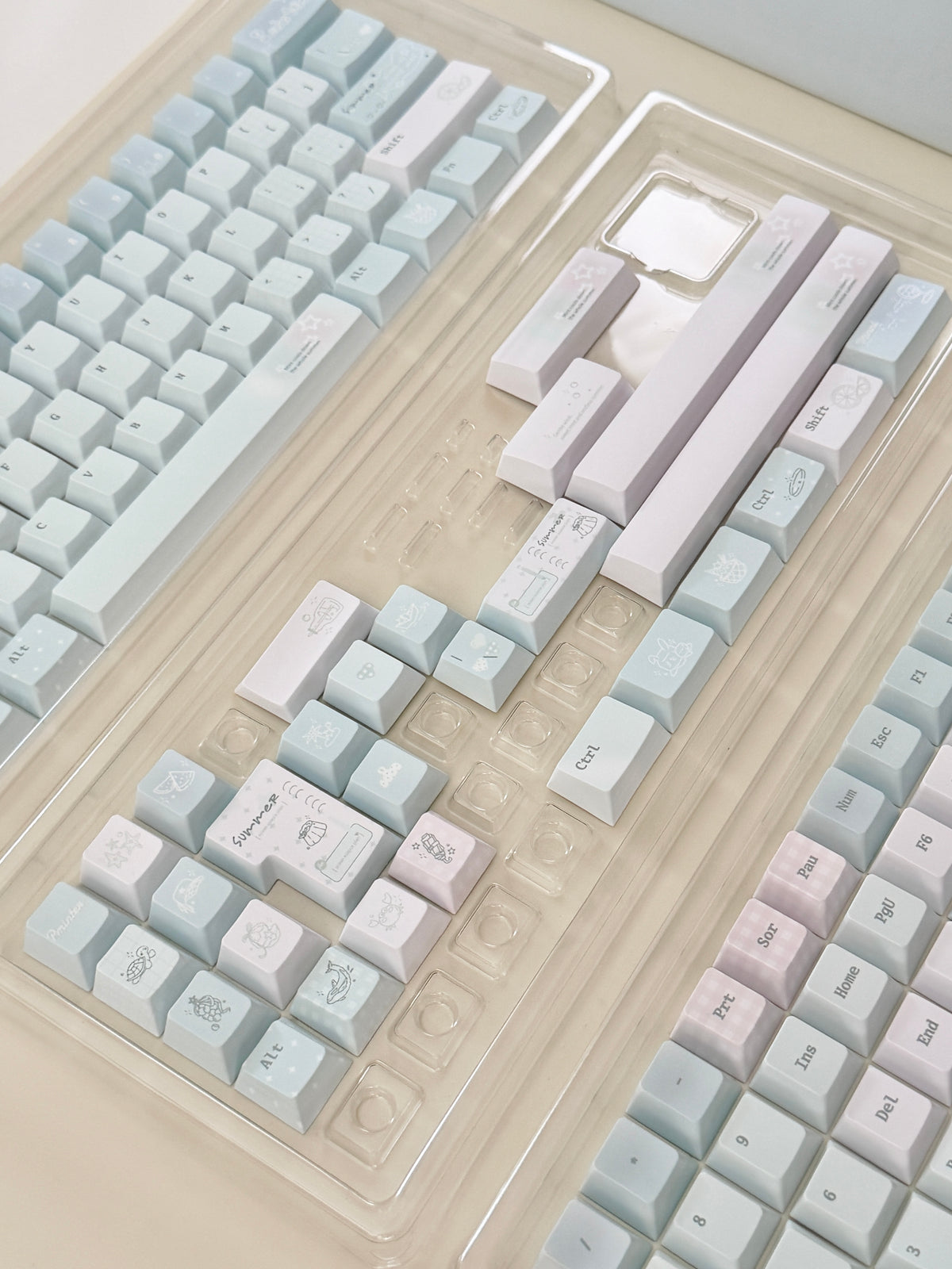 #0305 Ice Mint Jelly Keycaps | Pastel Blue Mint Mechanical Keyboard Keycaps