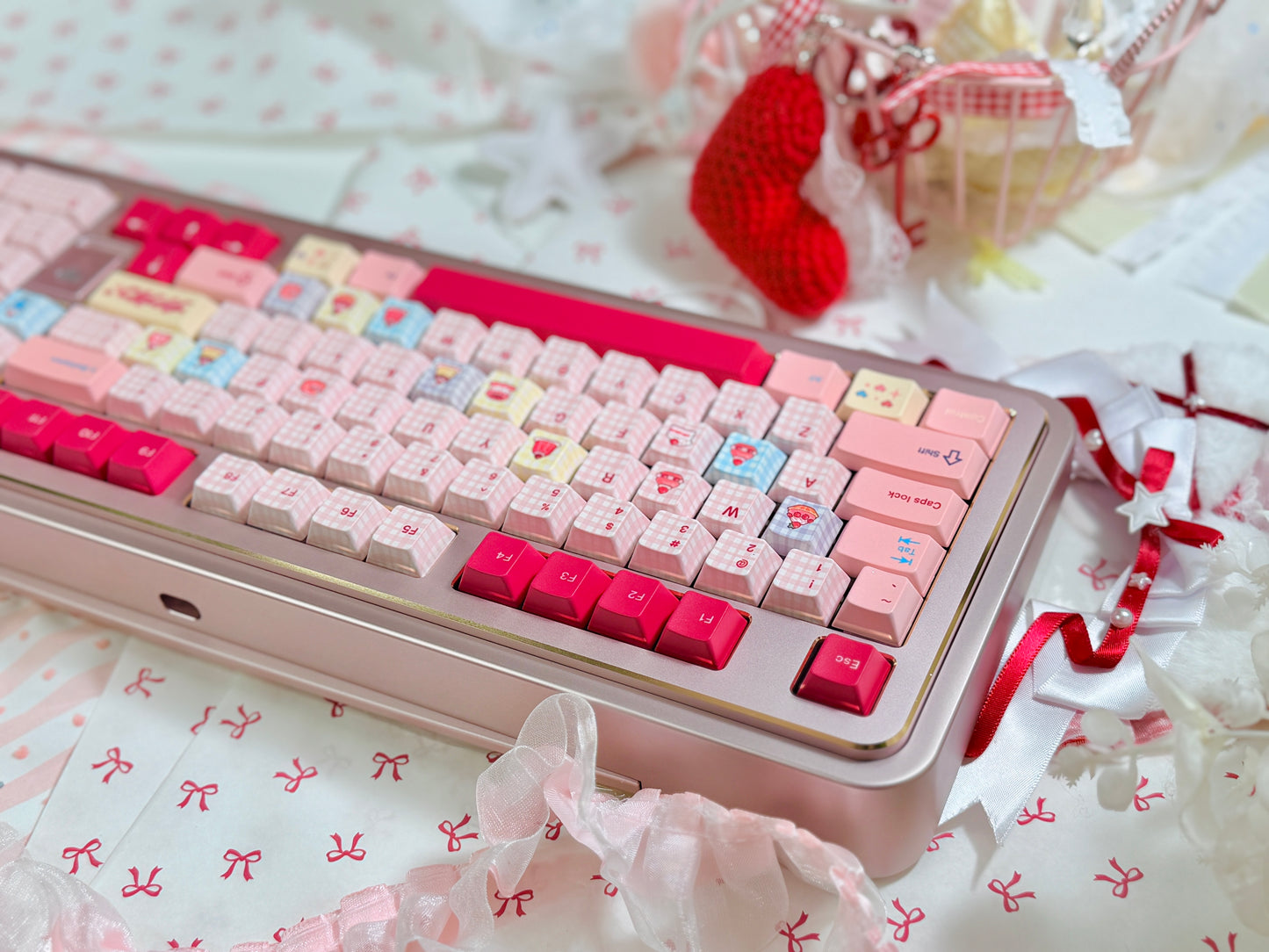 #0242 Showa Dessert Cream Soda Pastel Grid Keycaps Designed By Keyria Labs