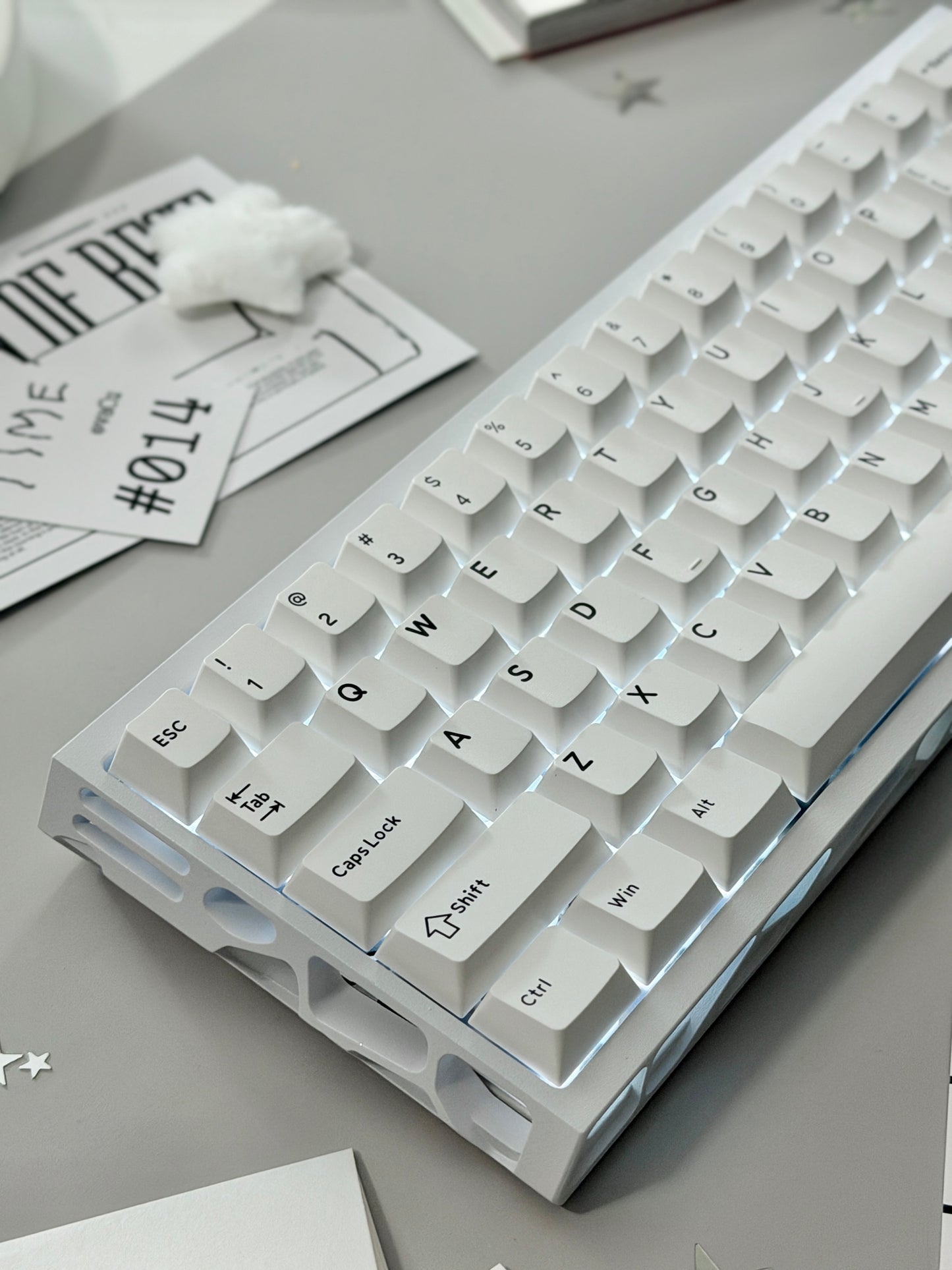 ONLY 1 Unboxing Clearance H60 Aluminum Hollow Magnetic Switch wireless RGB 8K Keyboard – White