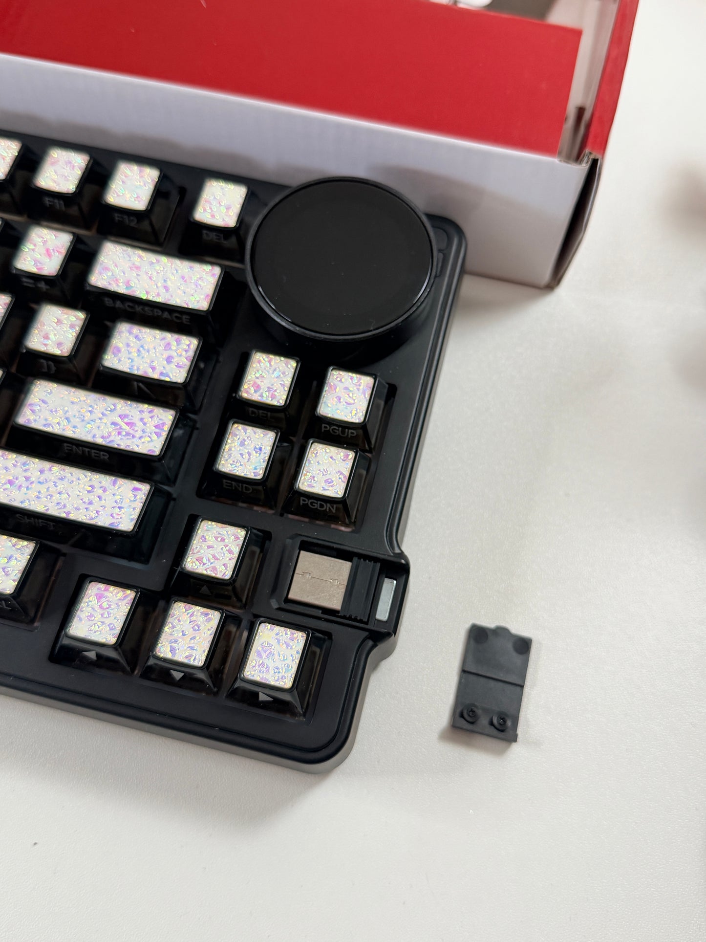 Unboxing Clearance ONLY 1 Instock Prebuilt Aluminum Custom Mechanical Keyboard Feker K75(Vter K75)Black Set ➕ Coated Lacquer White-Mixed Keycaps