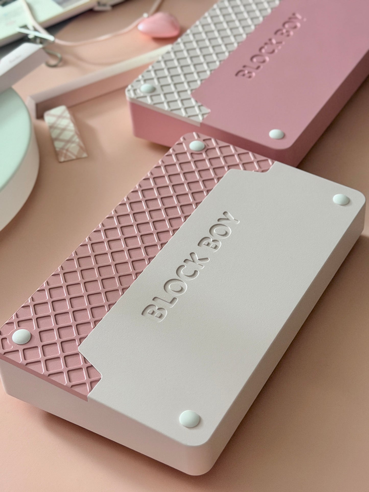 PREORDER Prebuilt Pale Pink BLOCKBOY New Split65 Aluminum Custom Mechanical Keyboard（You Can Choose Other Keycap Set）