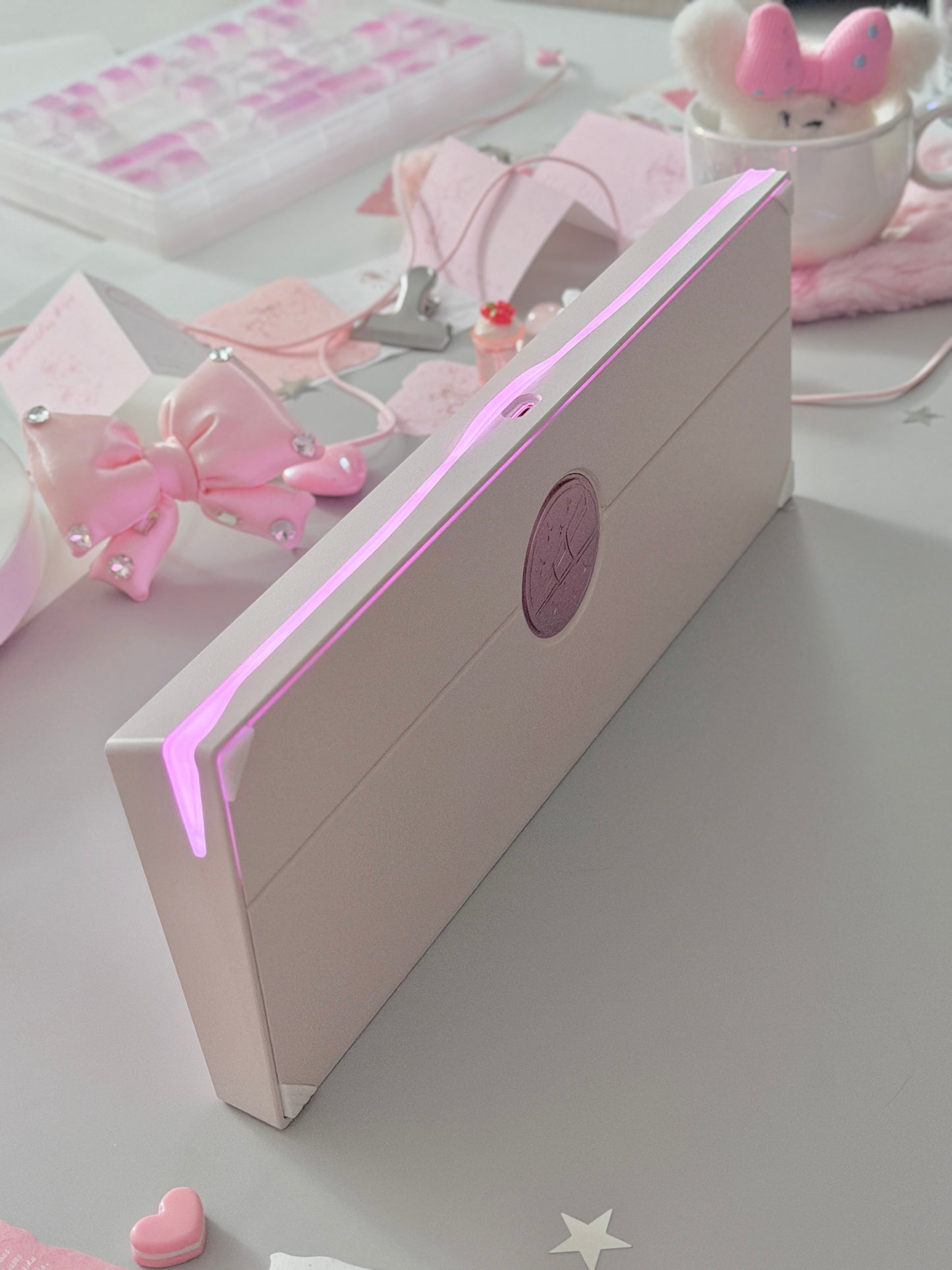 ONLY 1 Instock Prebuilt Aluminum Custom Mechanical Keyboard Meletrix ZOOM65V3 Pink Set