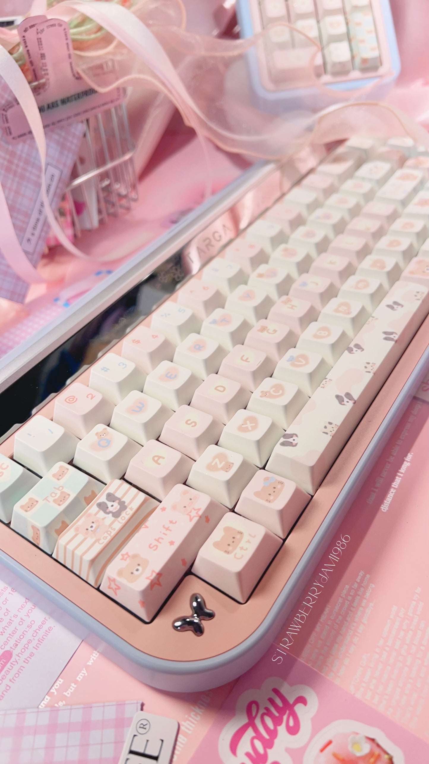 Preorder Prebuilt Targa65 Pink Blue Aluminum Customized Mechanical Keyboard