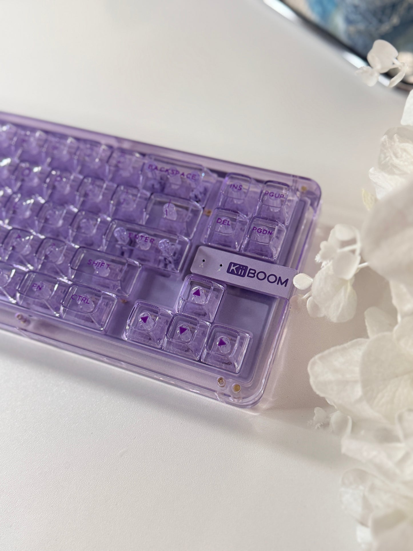 Unboxing For SALEs KiiBOOM Phantom 68 Purple Crystal Mechanical Keyboard + Taro Bobo Keycaps Alpha-A Set & Small Block