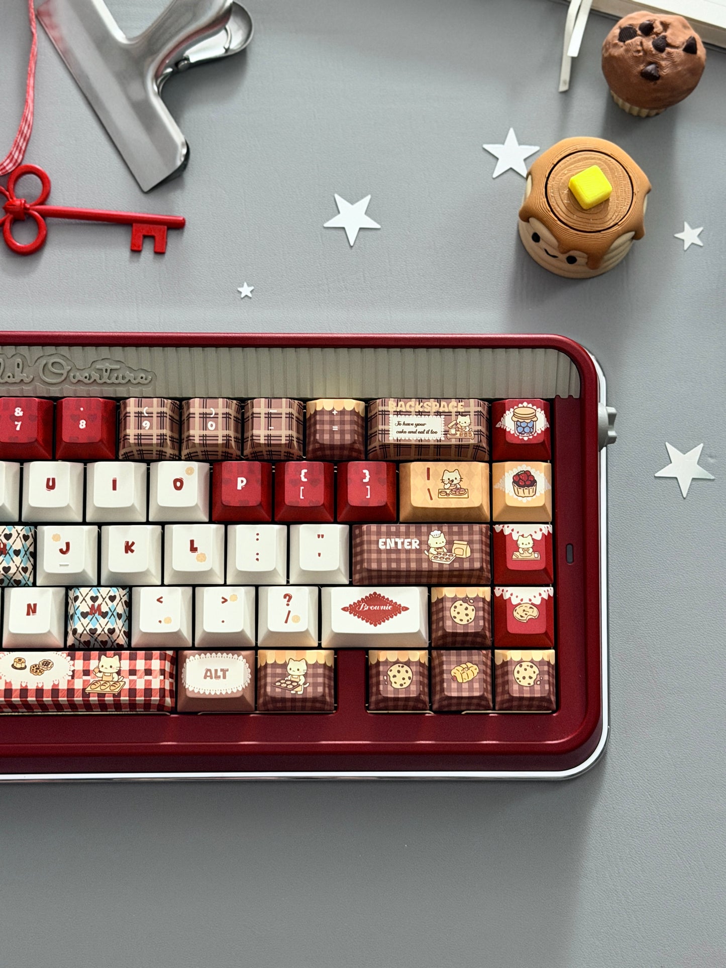 ONLY 1 Instock Olleh65 Prebuilt Aluminum Custom Mechanical Keyboard Red Set ➕ Soap Number Pad