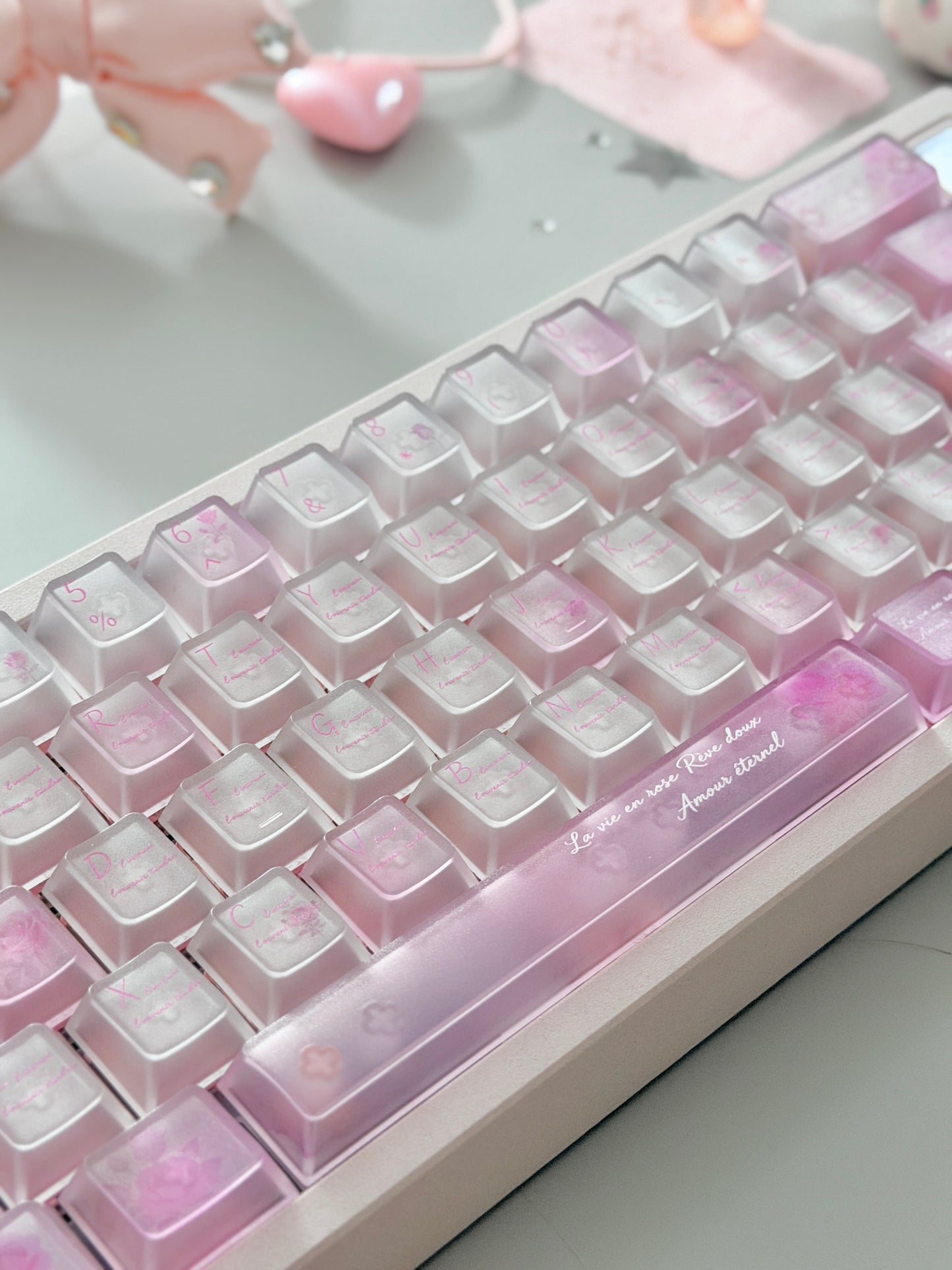 ONLY 1 Instock Prebuilt Aluminum Custom Mechanical Keyboard Meletrix ZOOM65V3 Pink Set