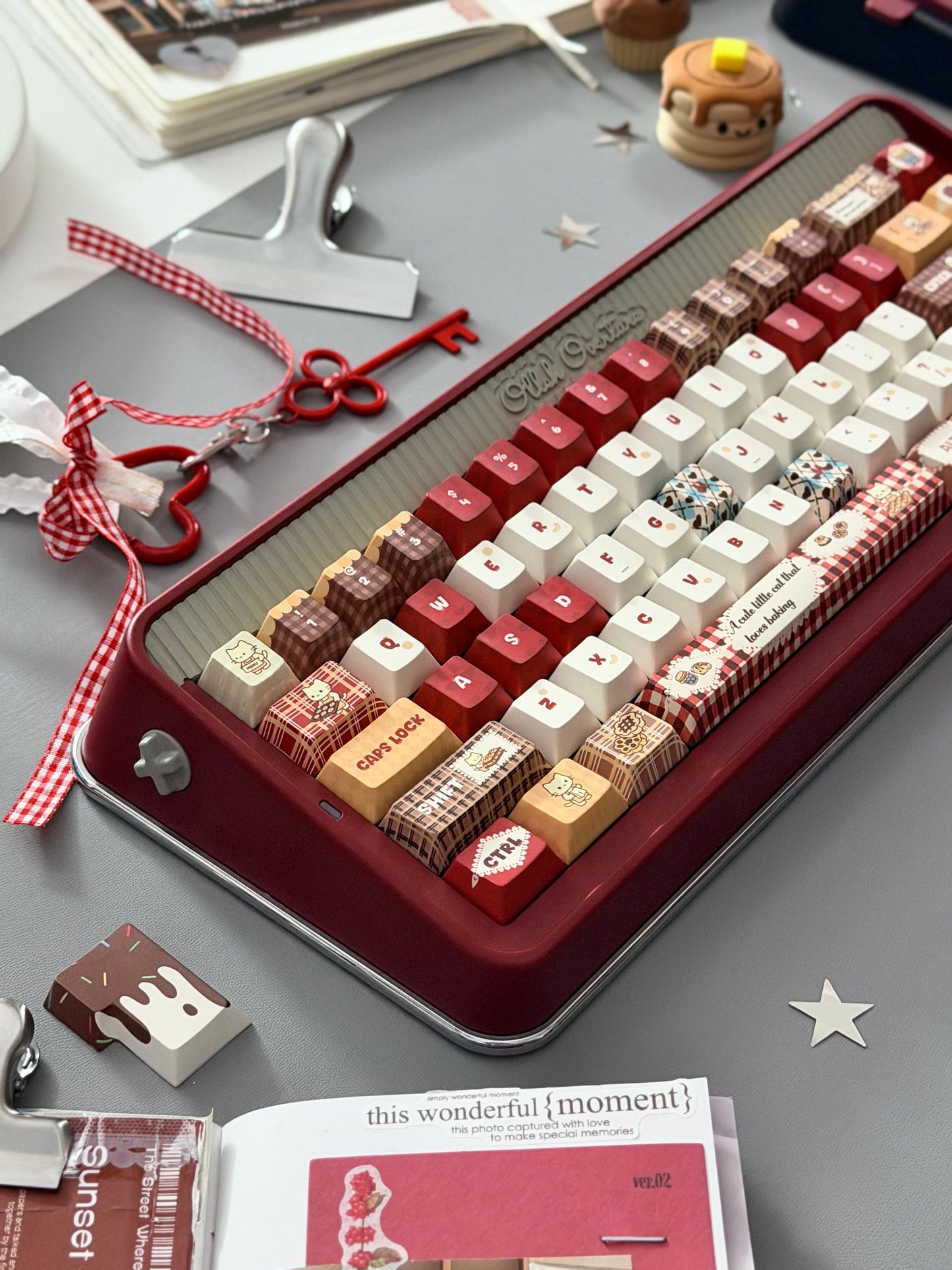 ONLY 1 Instock Olleh65 Prebuilt Aluminum Custom Mechanical Keyboard Red Set ➕ Soap Number Pad