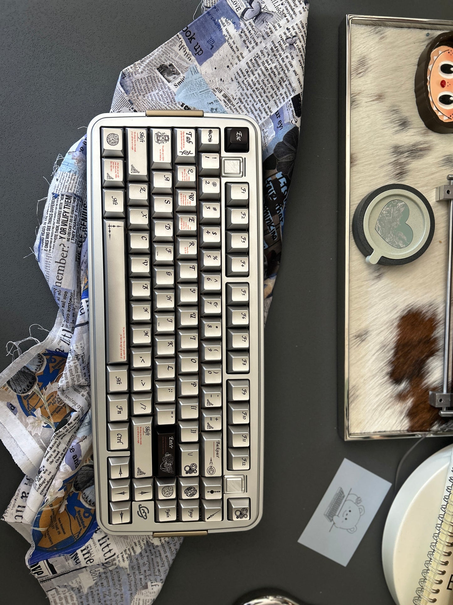 PREORDER Prebuilt Aluminum Customized Mechanical Keyboard Bread75 Silver Keyboard Set