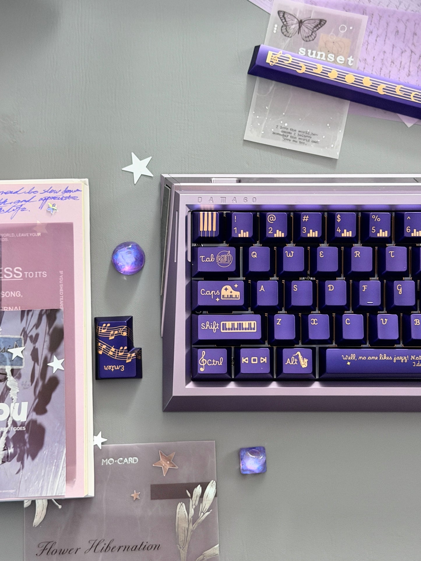 ONLY 1 Instock Prebuilt Aluminum Customized Mechanical Keyboard DAMA60 Anodized Purple Set