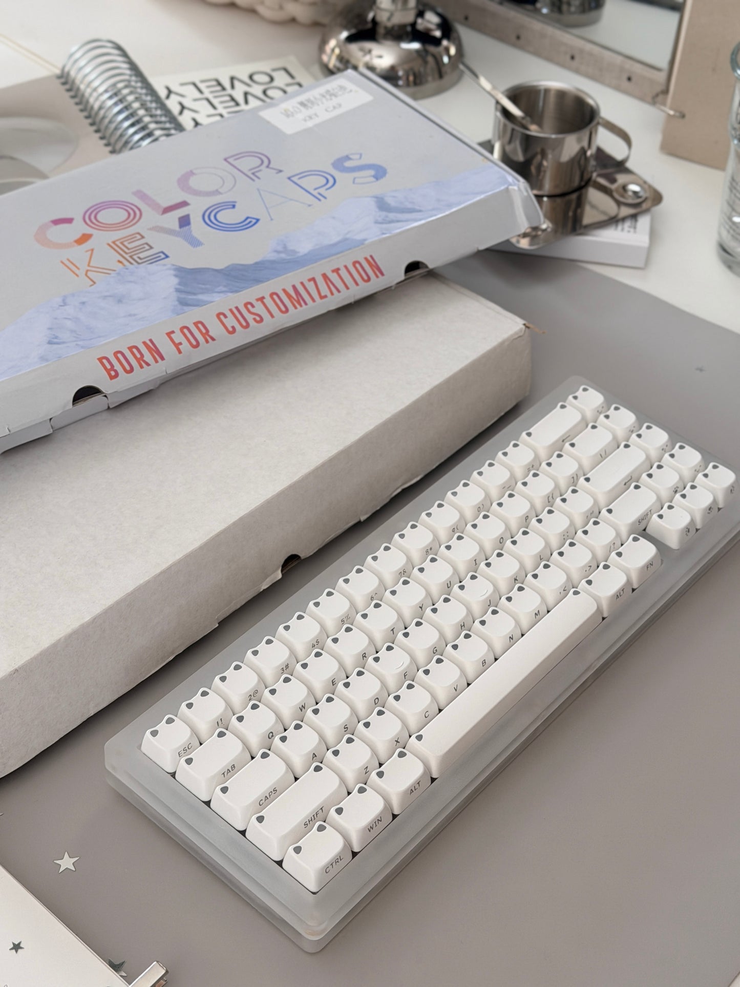 ONLY 1 Instock Prebuilt Matt acrylic Custom Mechanical Keyboard SET with RGB Backlit