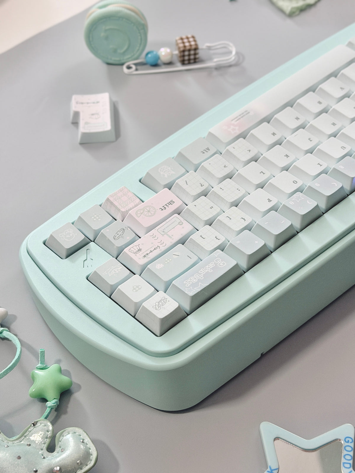 #0305 Ice Mint Jelly Keycaps | Pastel Blue Mint Mechanical Keyboard Keycaps