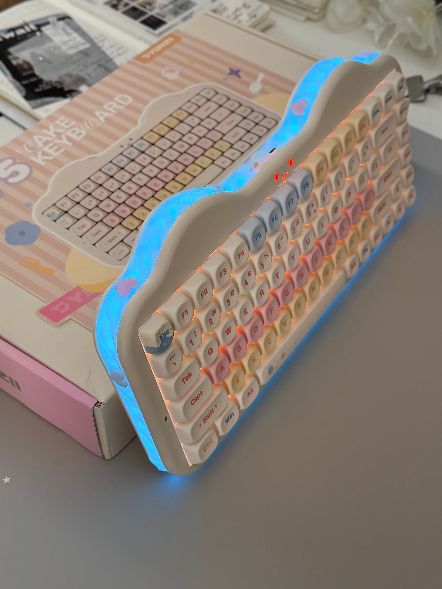 Unboxing Clearance ONLY 1 Instock YUNZII C75 Cake Meow Wireless Mechanical Keyboard ➕ XVX Lumicat MAO Keycap Set