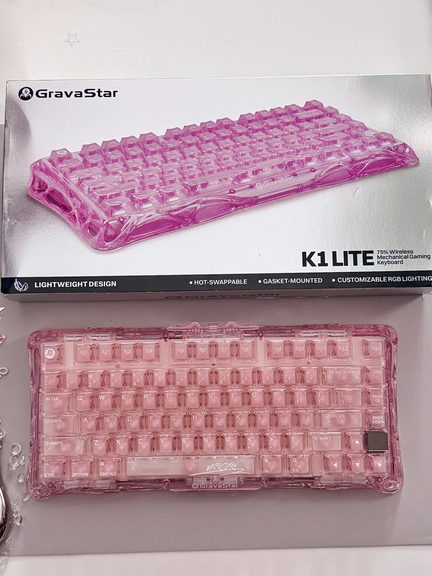 ONLY 1 Unboxing For Clearance Mercury K1 Lite - Crystal RoseMechanical Keyboard