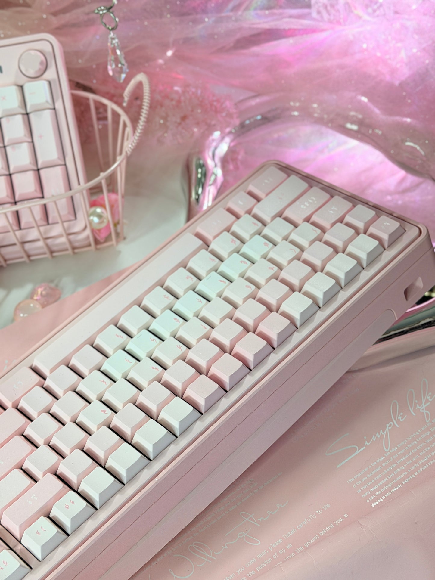 ONLY 1 Instock Prebuilt Aluminum Customized Mechanical Keyboard PERCENTSTUDIO VOLT2.0 Pale Pink Set + VOLT PLUS PAD