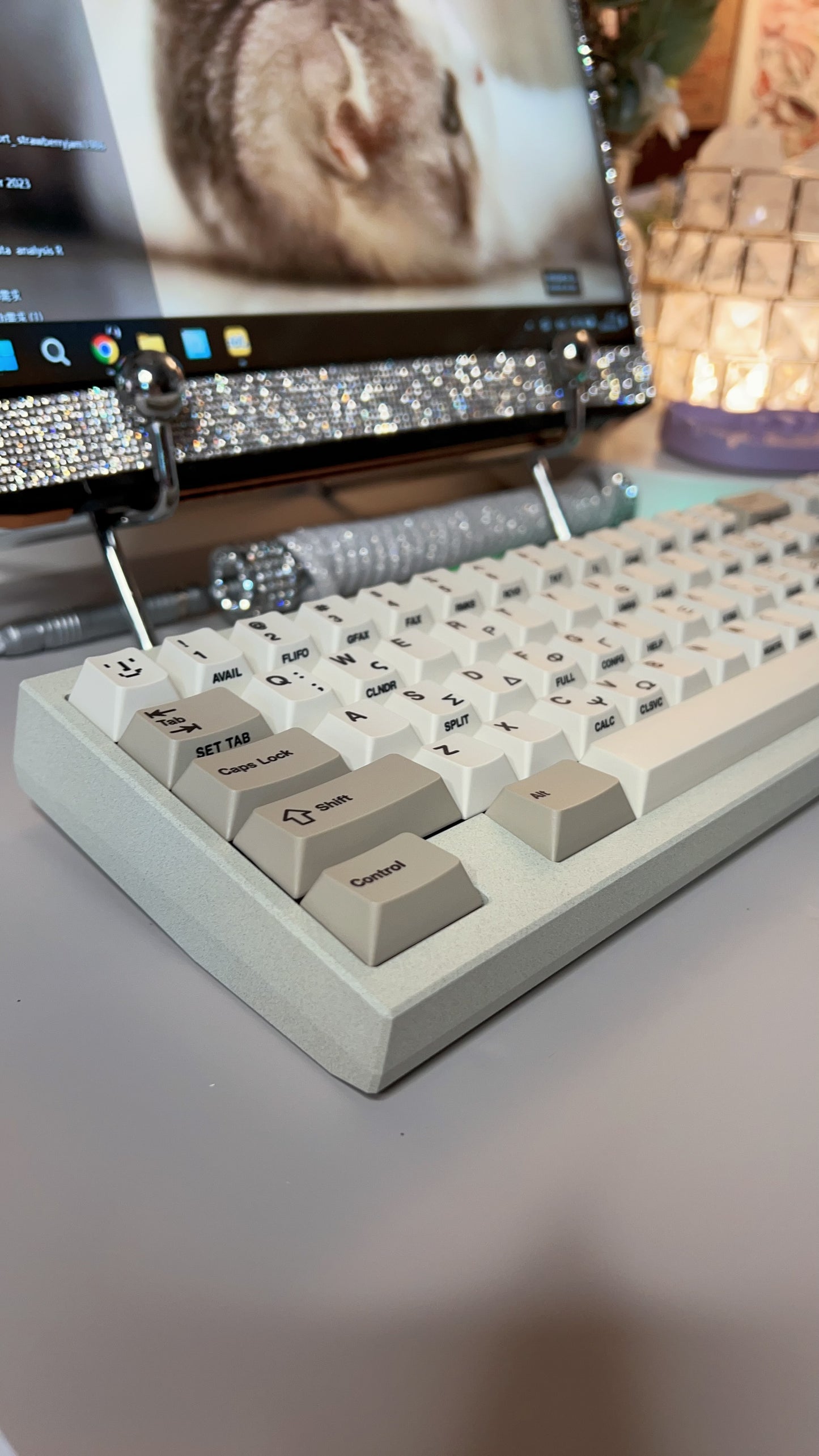 「Fully Assembled」Matrix Navi70 Beige Grey Retro Style Customized Keyboard