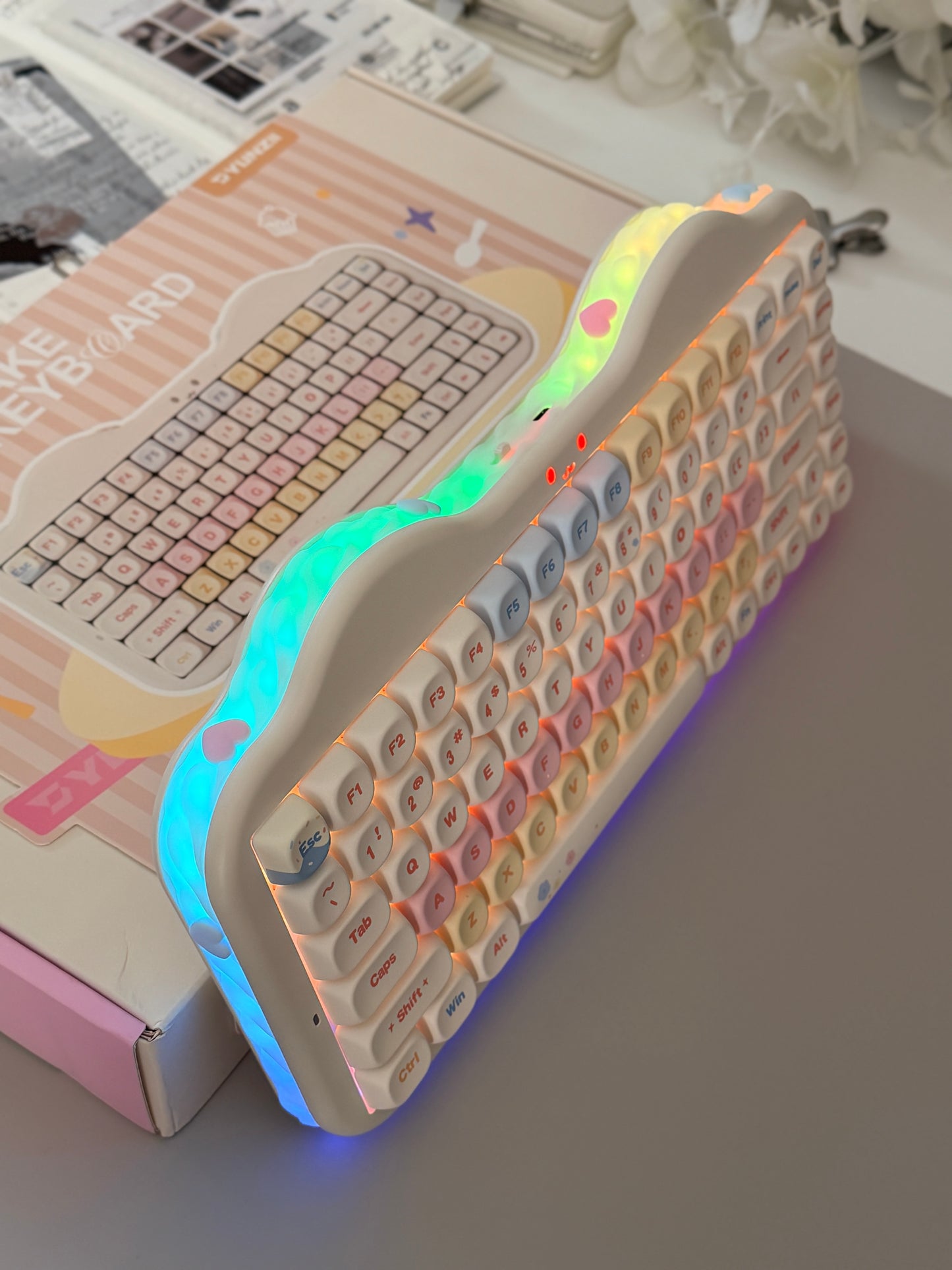 Unboxing Clearance ONLY 1 Instock YUNZII C75 Cake Meow Wireless Mechanical Keyboard ➕ XVX Lumicat MAO Keycap Set