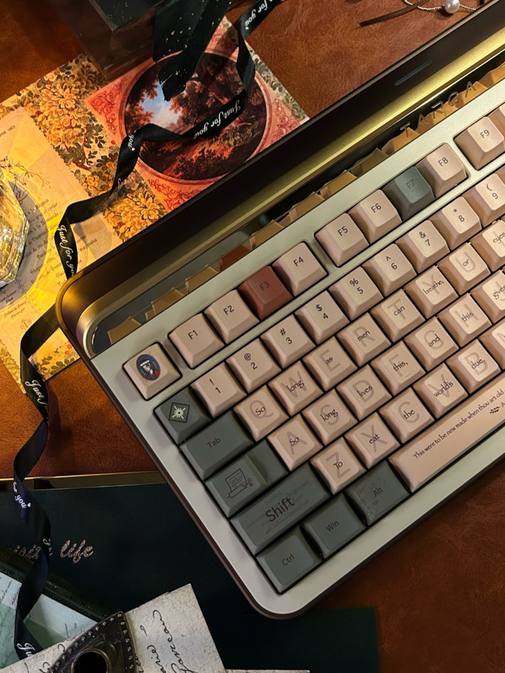 ONLY 1 Instock Prebuilt Aluminum Customized Mechanical Keyboard Targa98 Brown Set