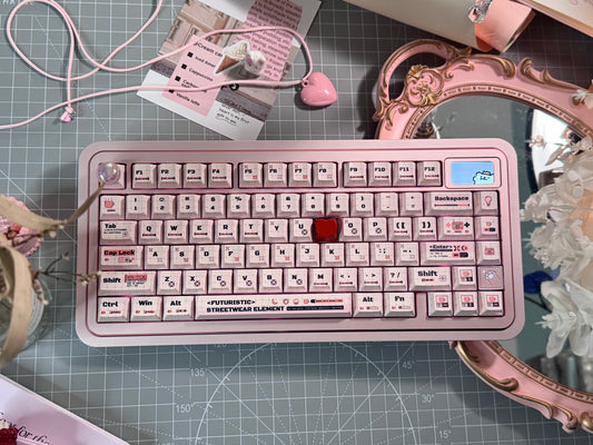 ONLY 1 Instock Prebuilt Aluminum Custom Mechanical Keyboard Bear75 Pink Anodized Set