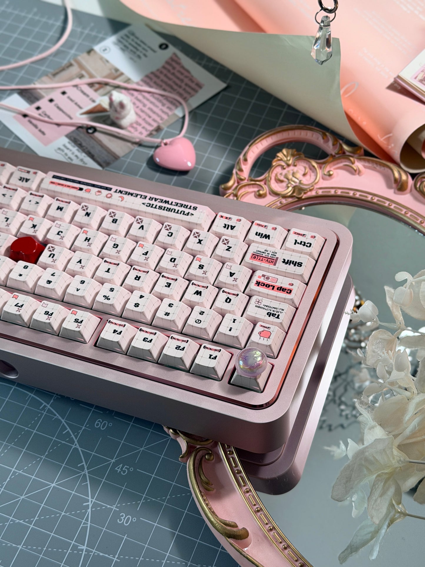 ONLY 1 Instock Prebuilt Aluminum Custom Mechanical Keyboard Bear75 Pink Anodized Set